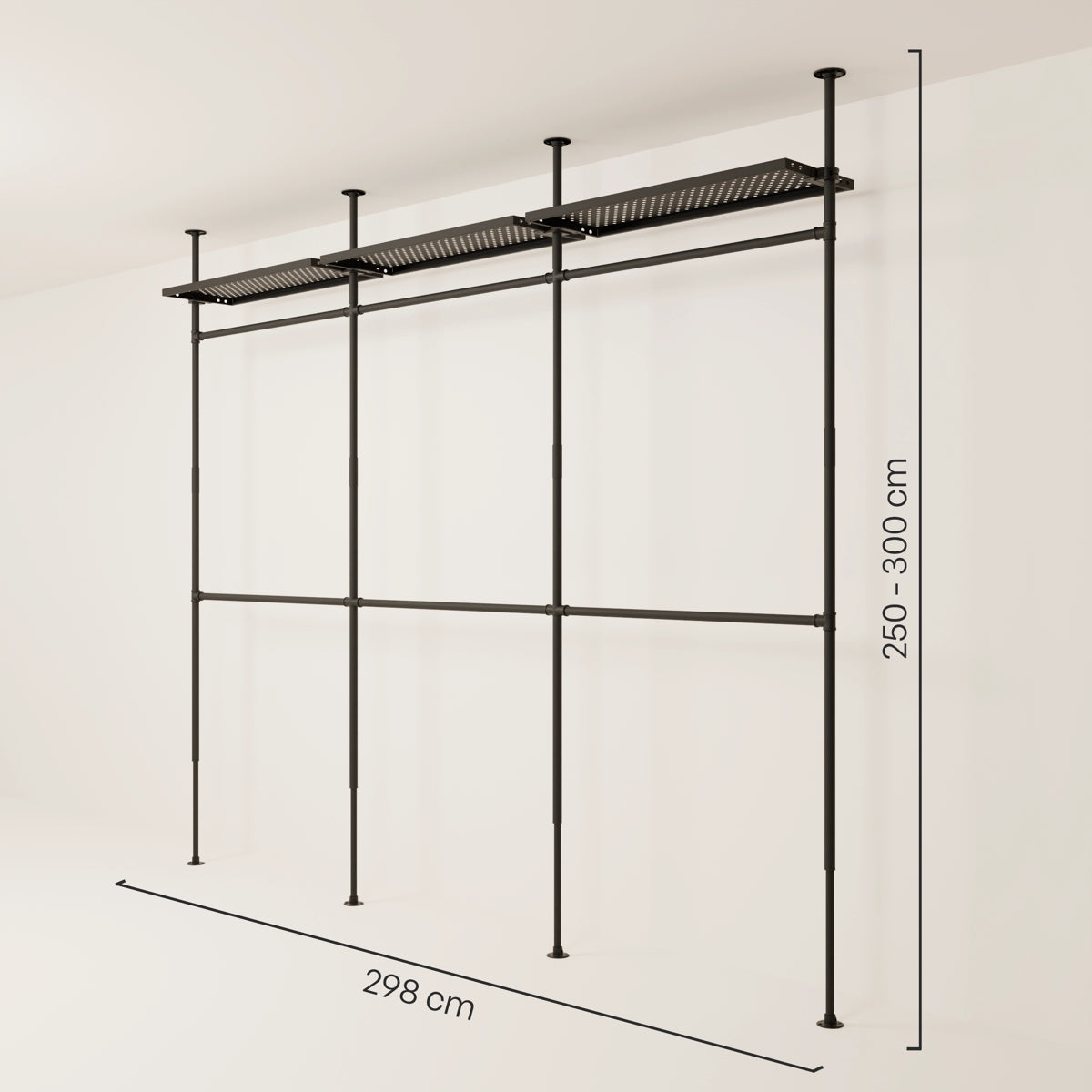 PAMO Kleiderstangensystem LOFT 3 METAL