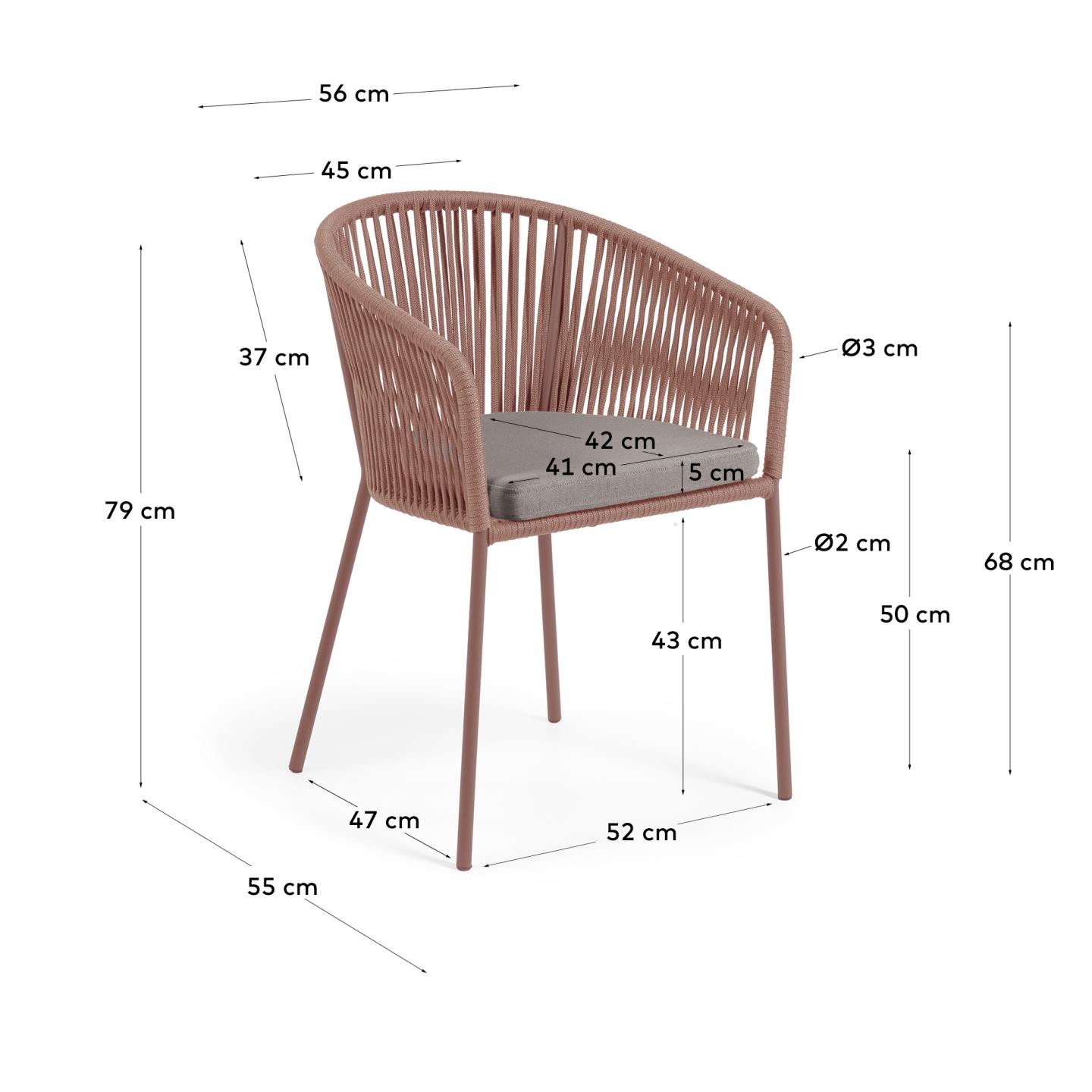 KAVE HOME Chaise de jardin YANET