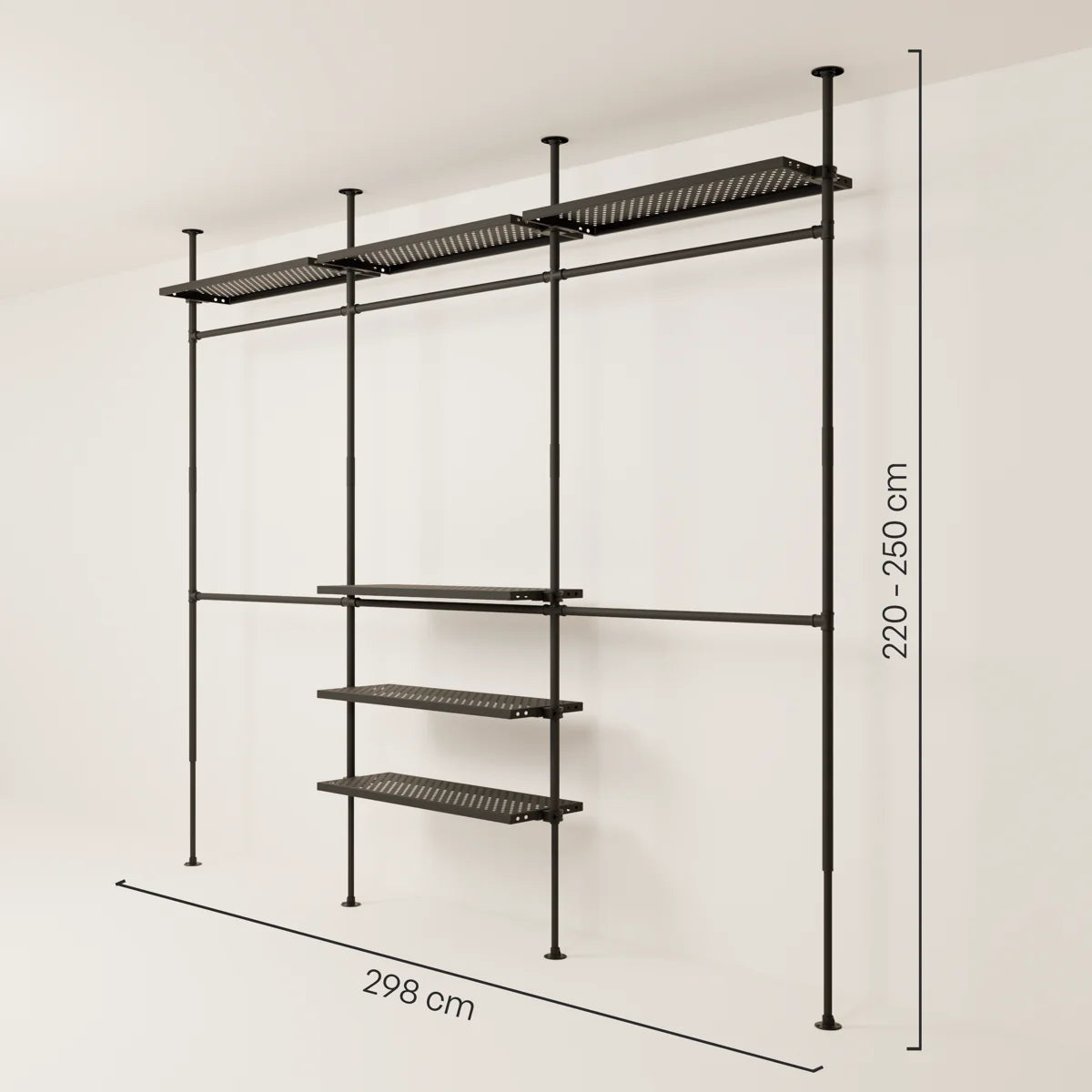 PAMO LOFT 3 METAL clothes rail system
