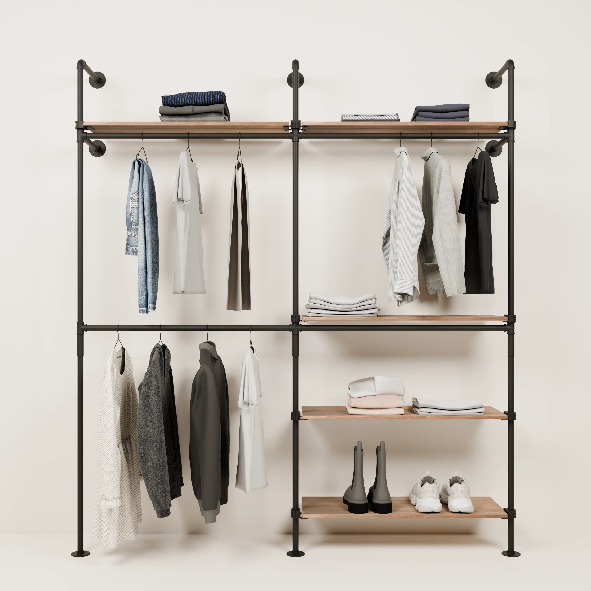 Système de tringle à vêtements PAMO KIM DOUBLE 2 OAK