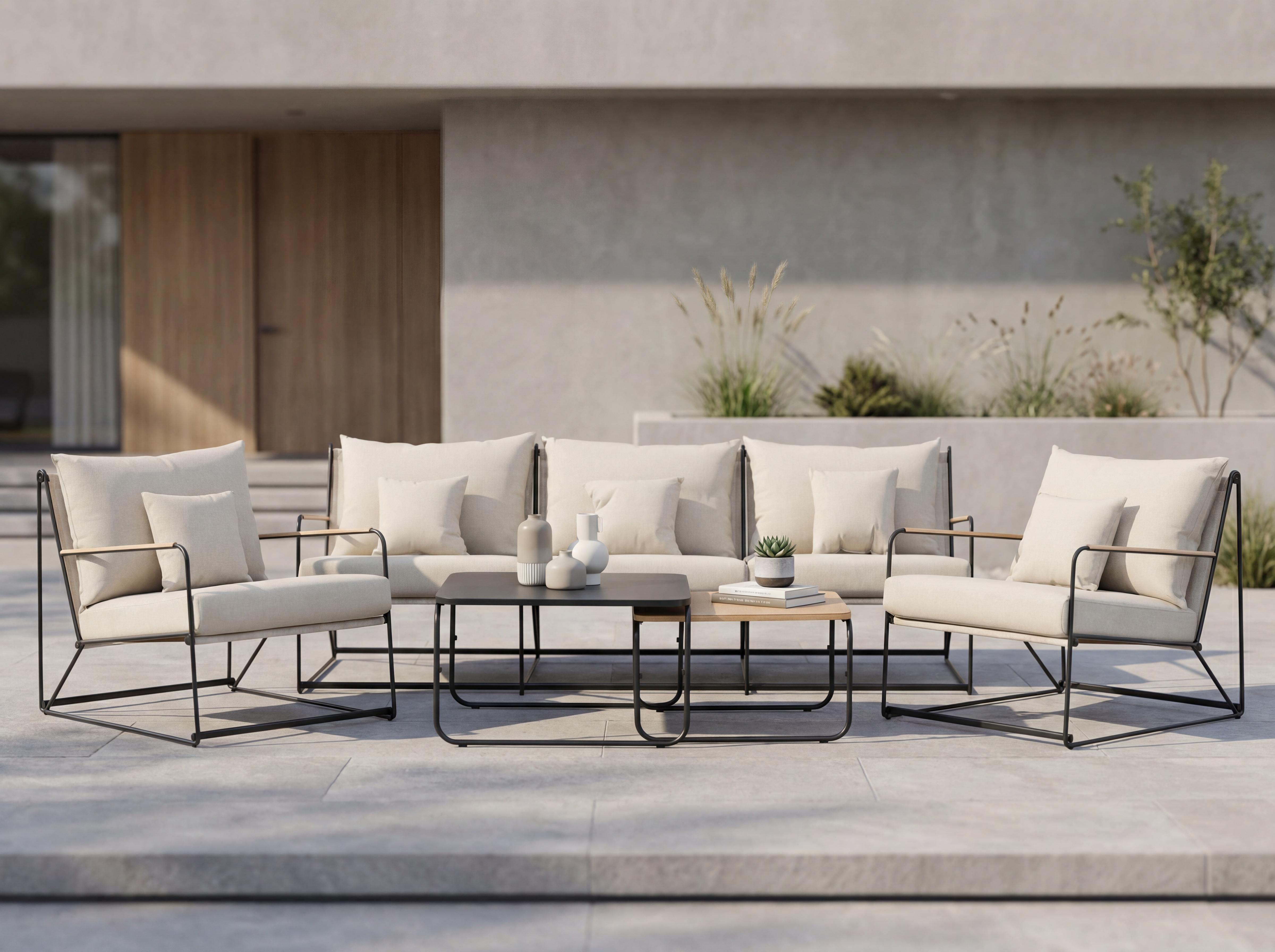 FAEE Ensemble de salon de jardin LEVANZO