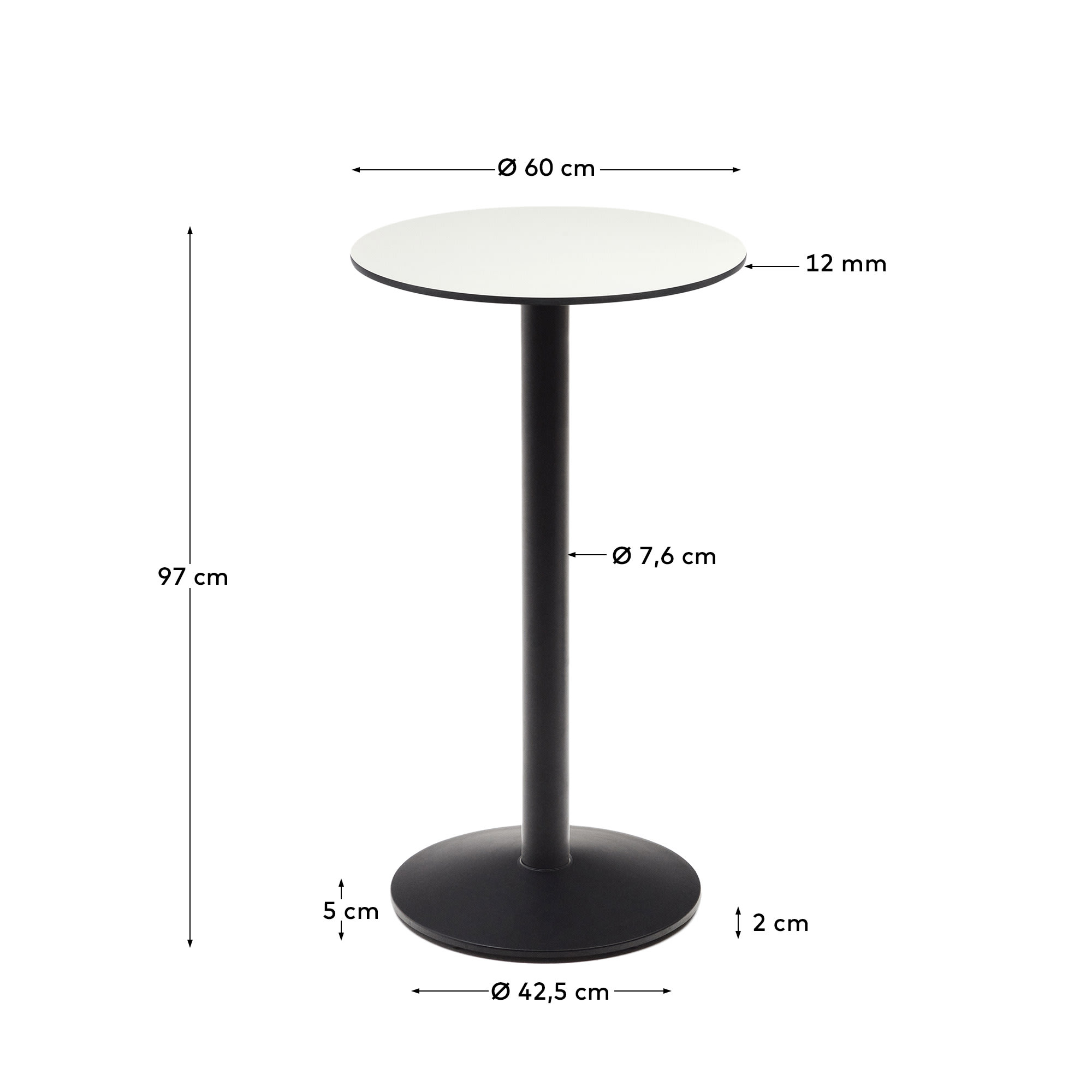 Table haute Kave Home « Outdoor » ESILDA