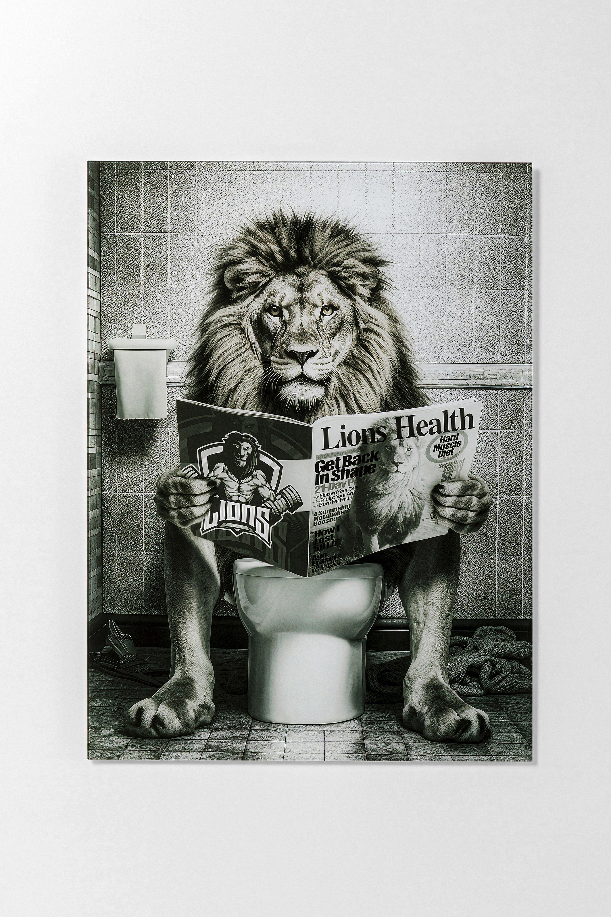 KARE Glasbild BATH LION