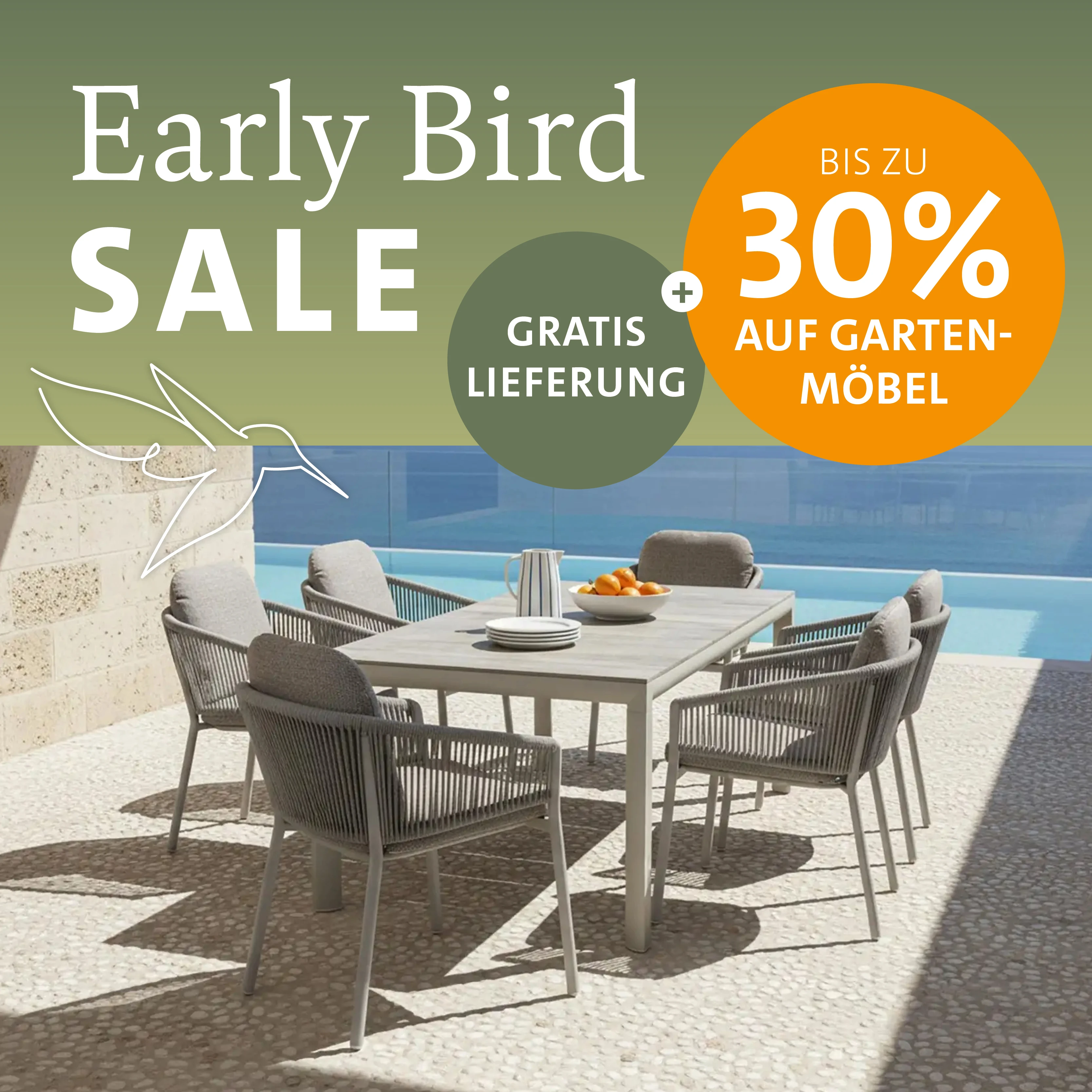 Gartenmöbel bis zu 30% reduziert + Gratis Lieferung