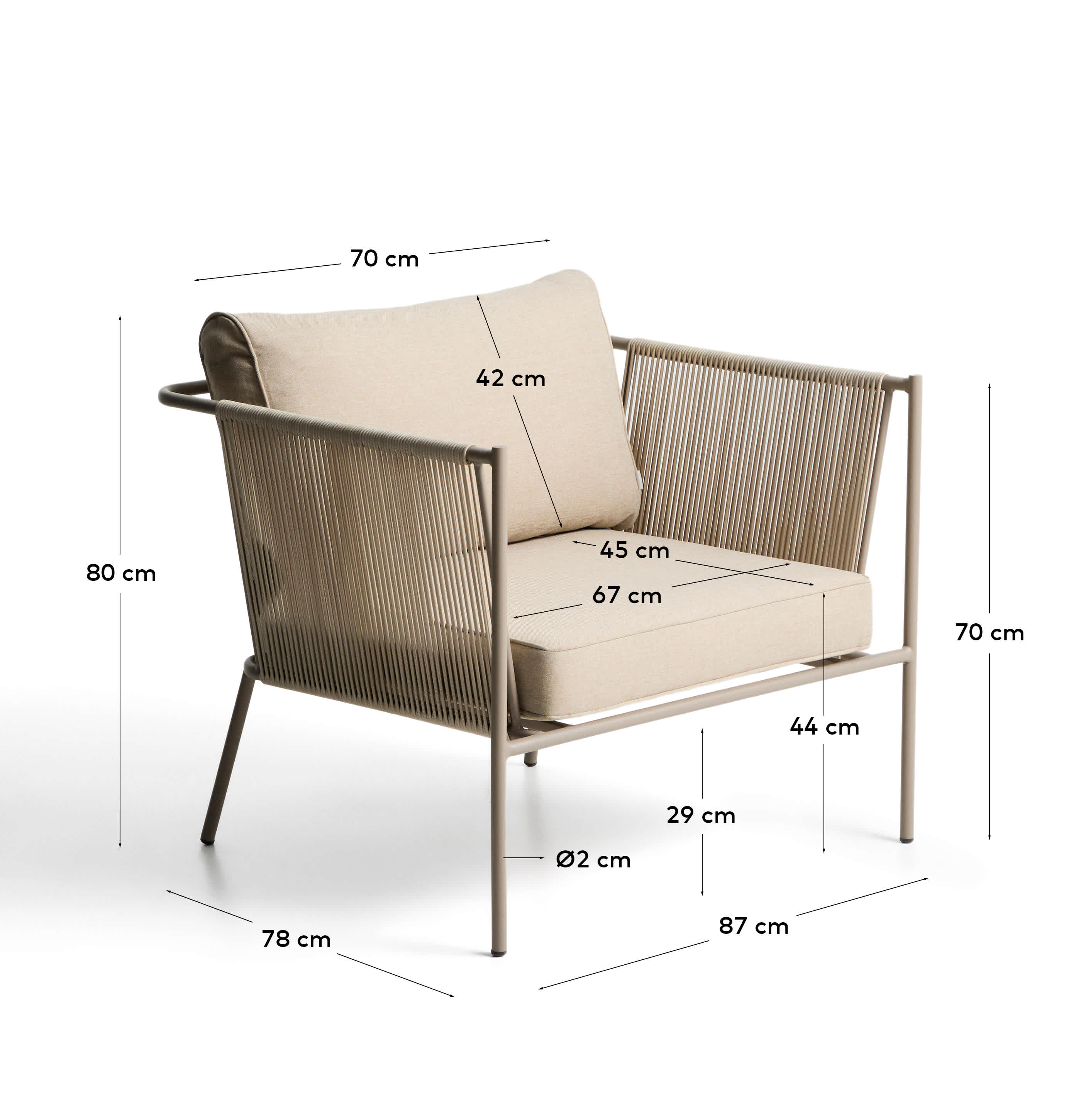 Kave Home ZIVIA Garden Armchair