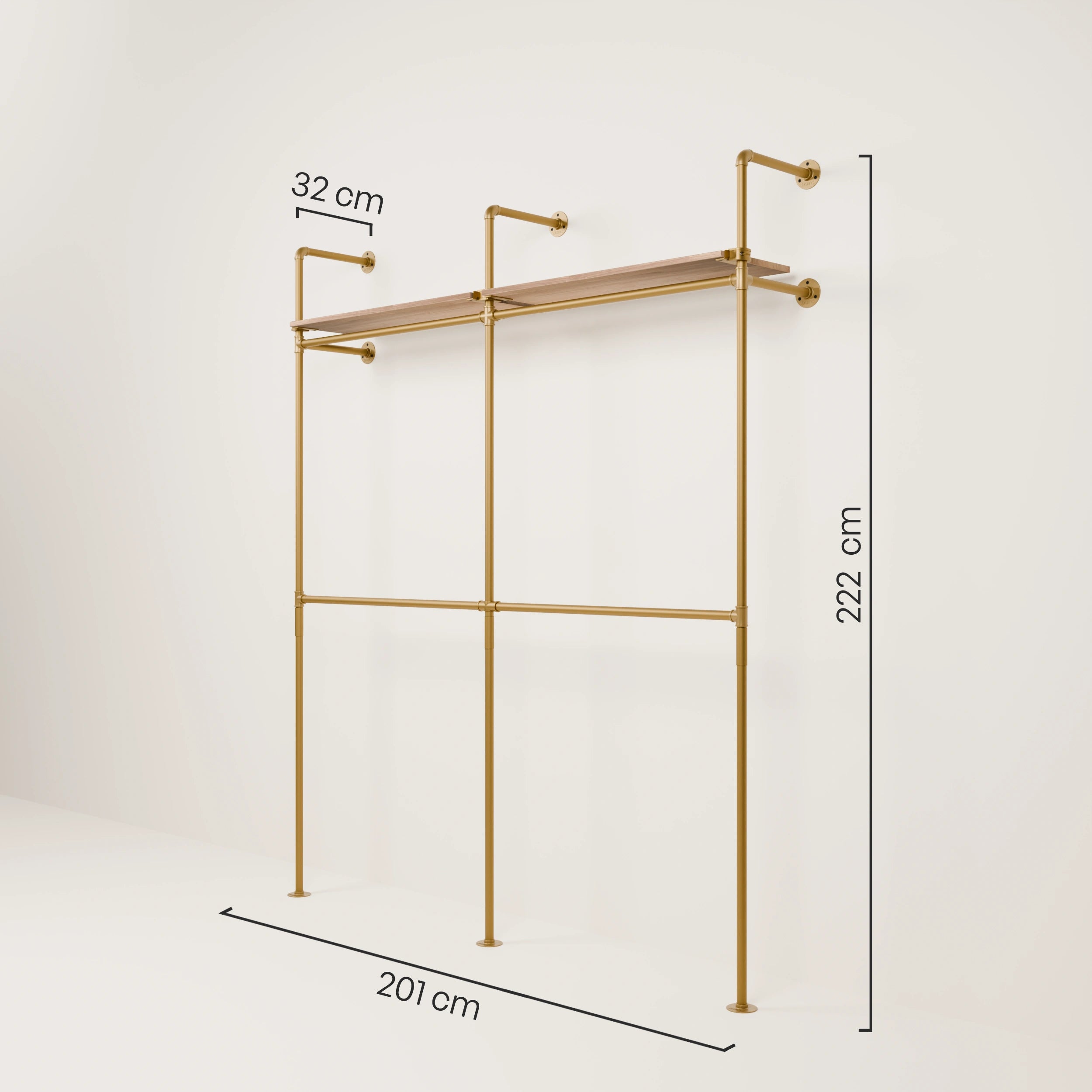 PAMO KIM DOUBLE 2 OAK clothes rail system
