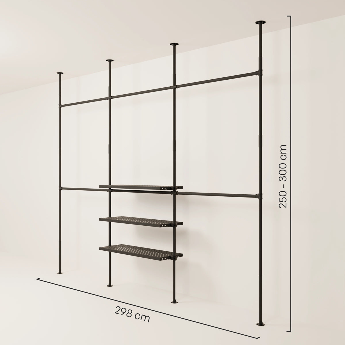 PAMO Kleiderstangensystem LOFT 3 METAL