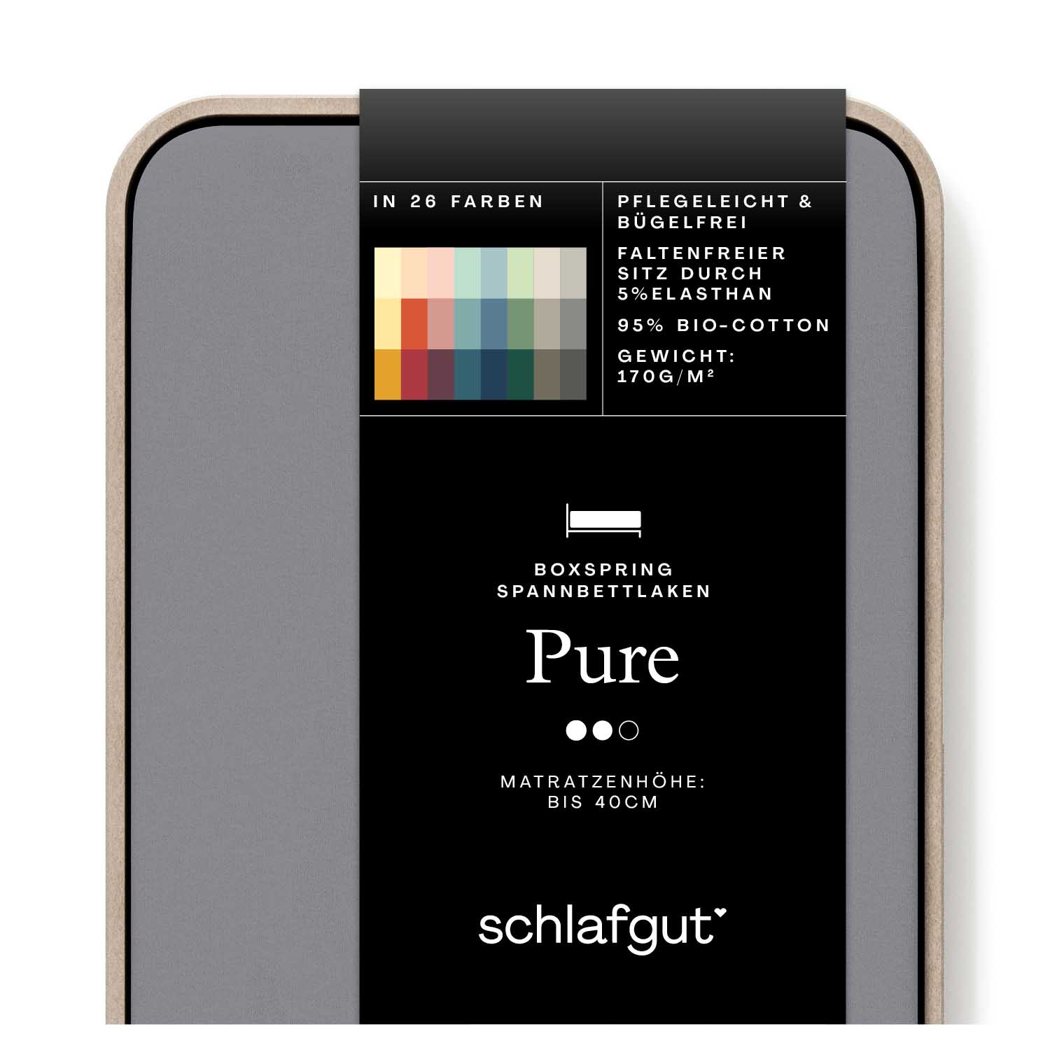 SCHLAFGUT Boxspring-Spannbettlaken PURE SCHLAFGUT Spannbettlaken PURE