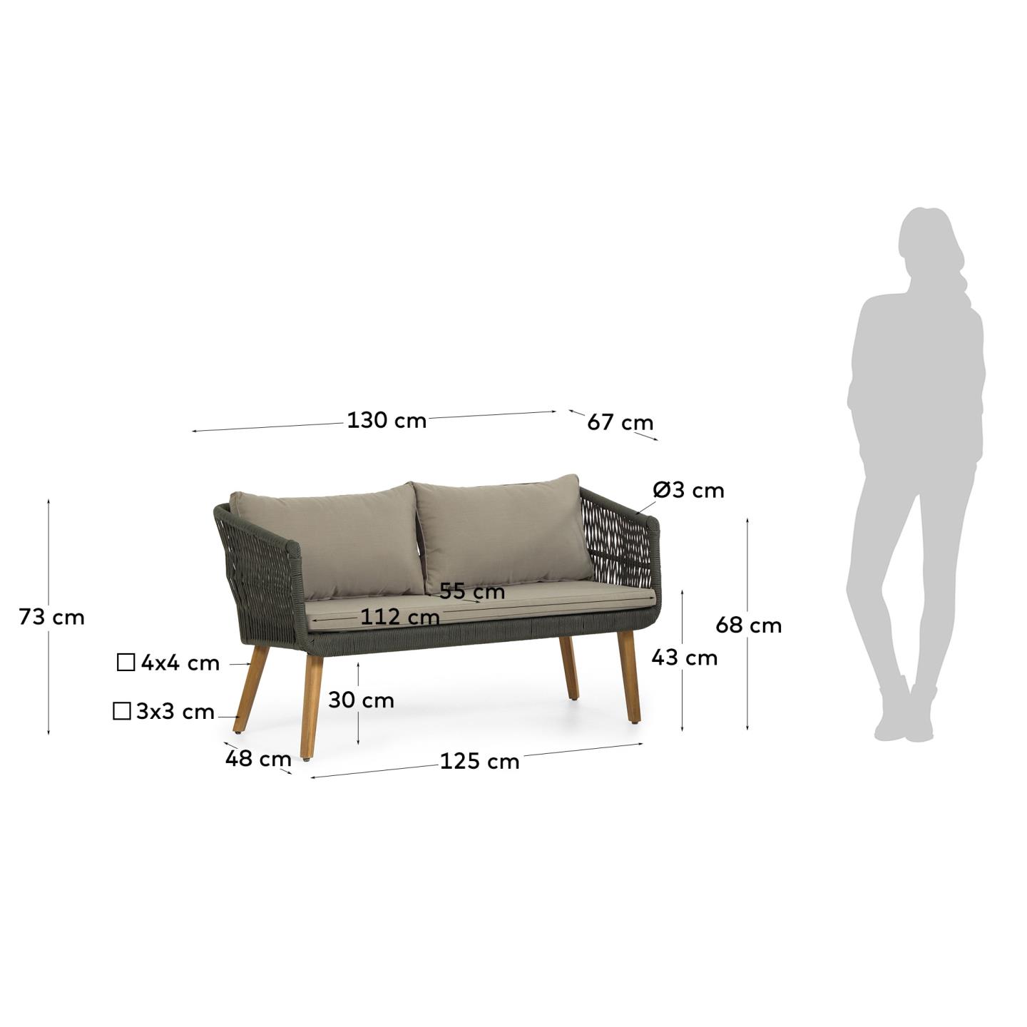KAVE HOME Ensemble salon de jardin INTI