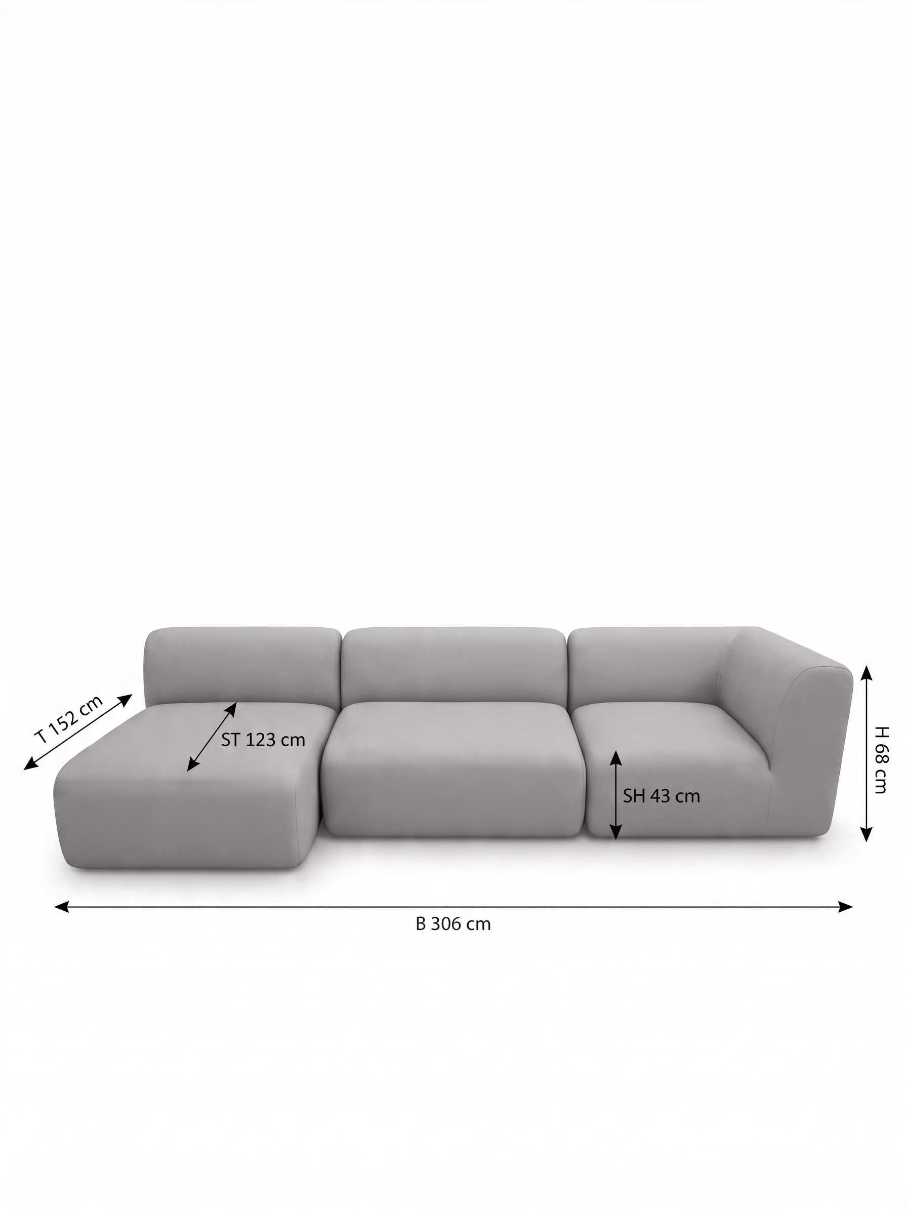 Faee Canapé d’angle modulaire ELIN