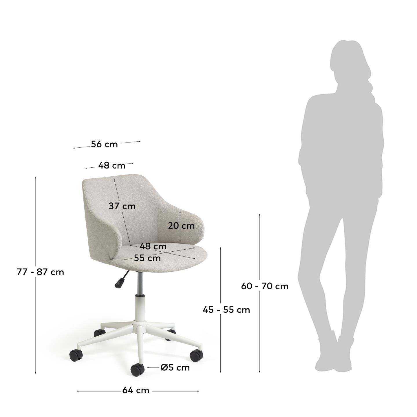 KAVE HOME Chaise de bureau EINARA