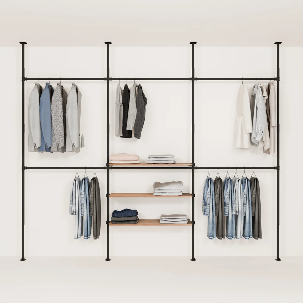 PAMO LOFT 3 OAK clothes rail system