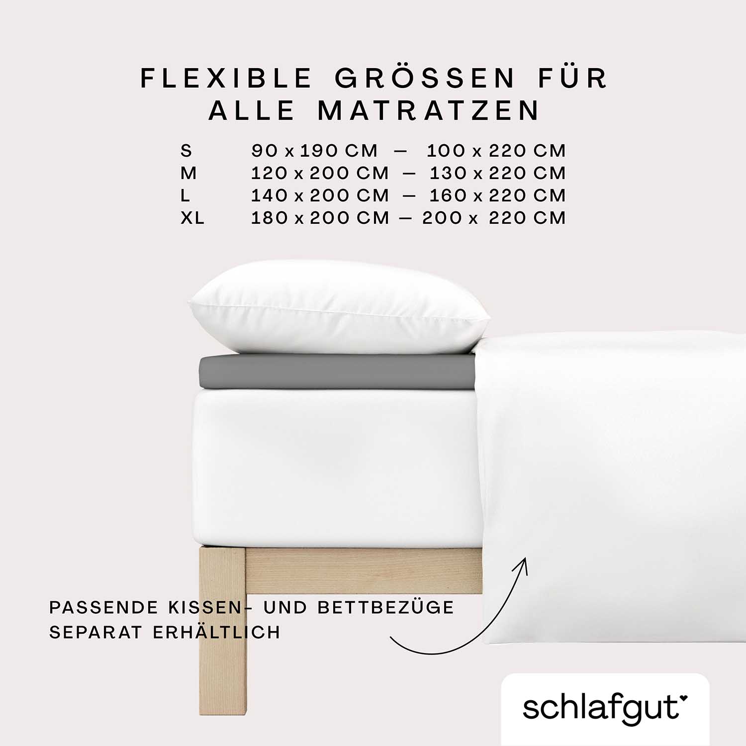 SCHLAFGUT Topper Spannbettlaken PURE
