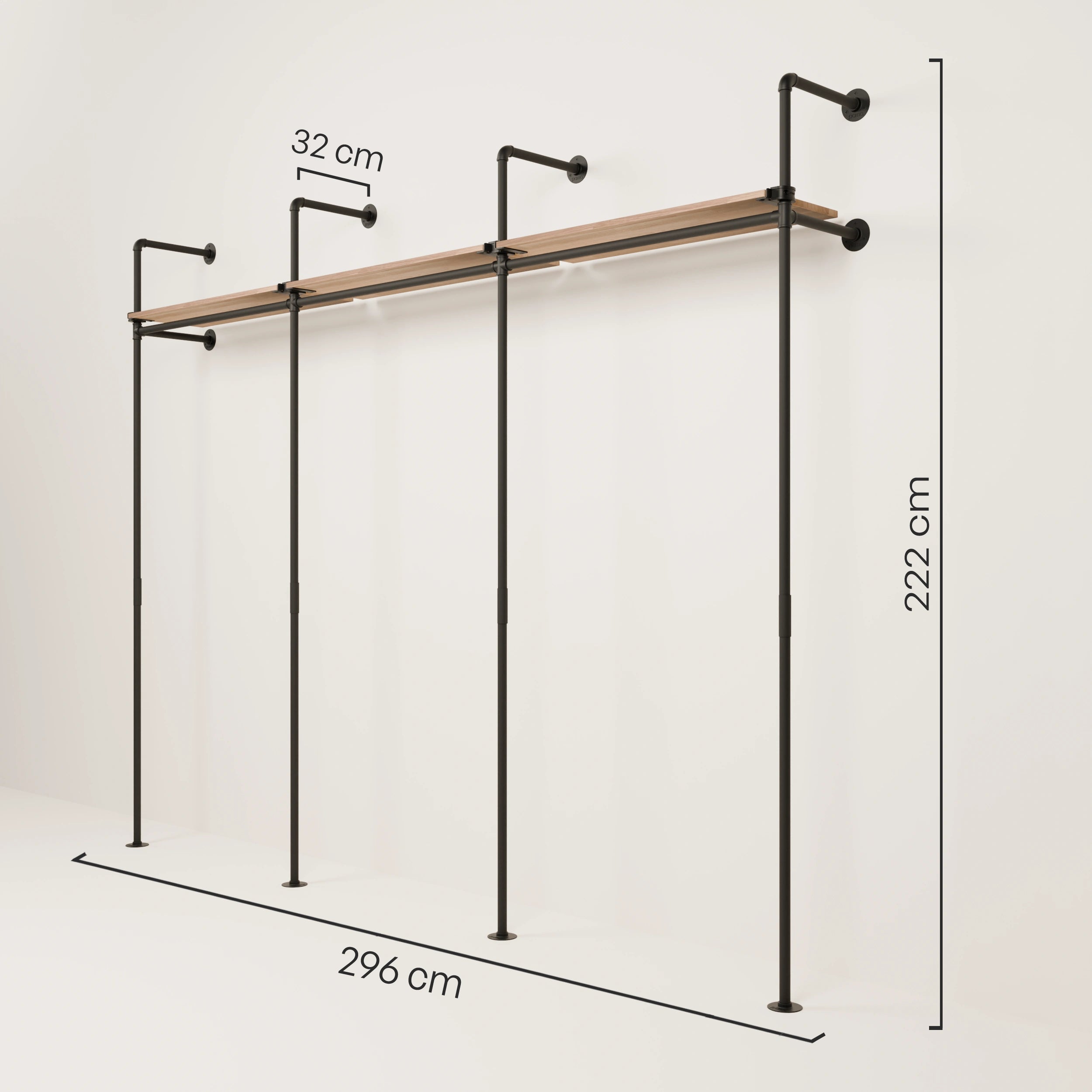 PAMO Kleiderstangensystem KIM 3 OAK