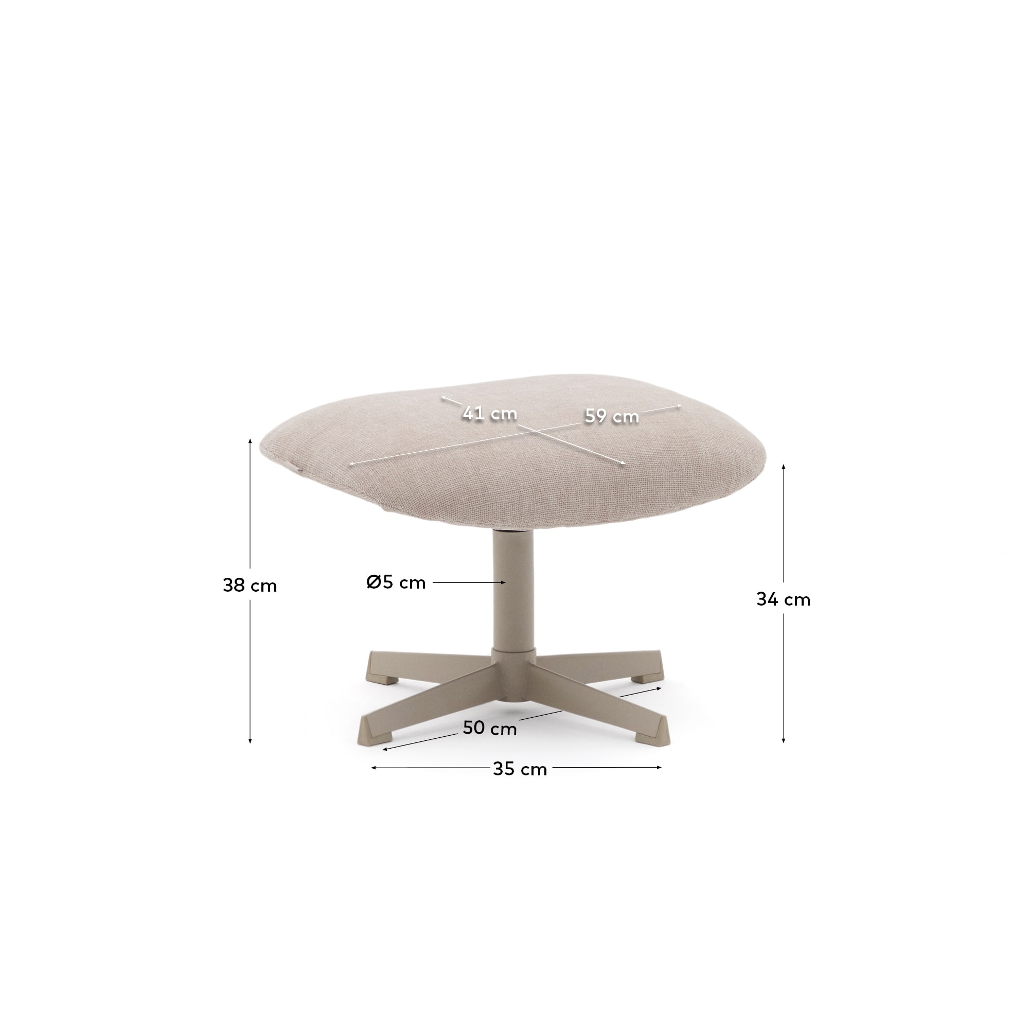 KAVE HOME Fußhocker JASPE KAVE HOME Fußstütze JASPE