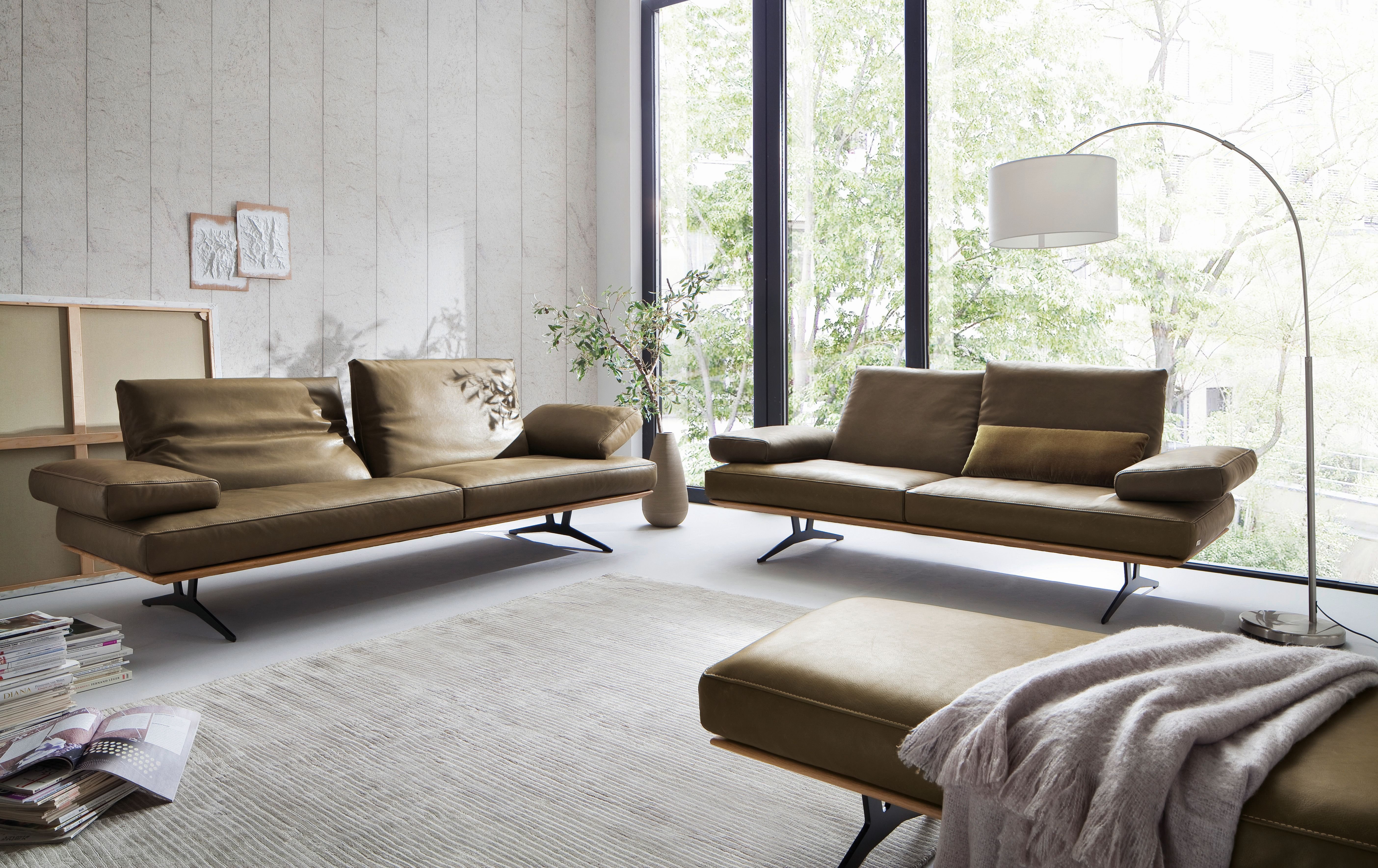 D-SIGN 2,5-Sitzer-Sofa FATILO, Leder cactus, ca.224x93x90cm