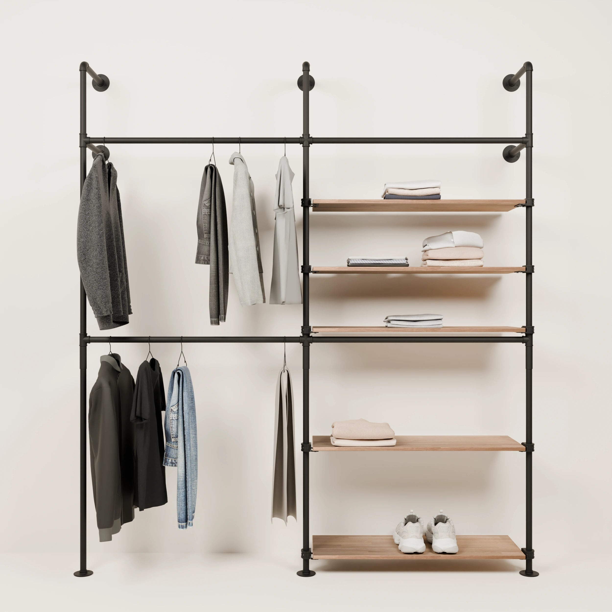 Système de tringle à vêtements PAMO KIM DOUBLE 2 OAK