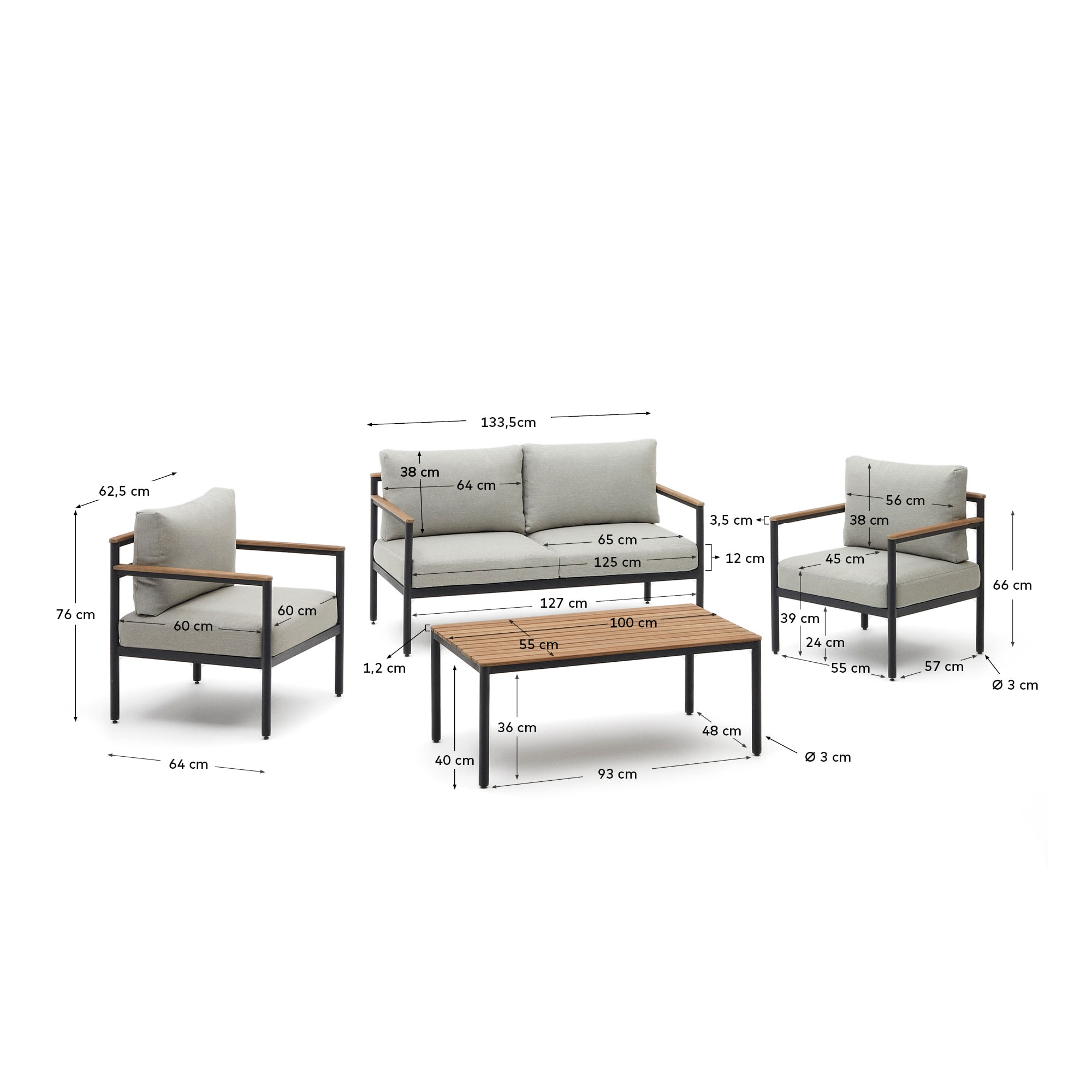 Kave Home AIGUAFREDA Garden Lounge Set