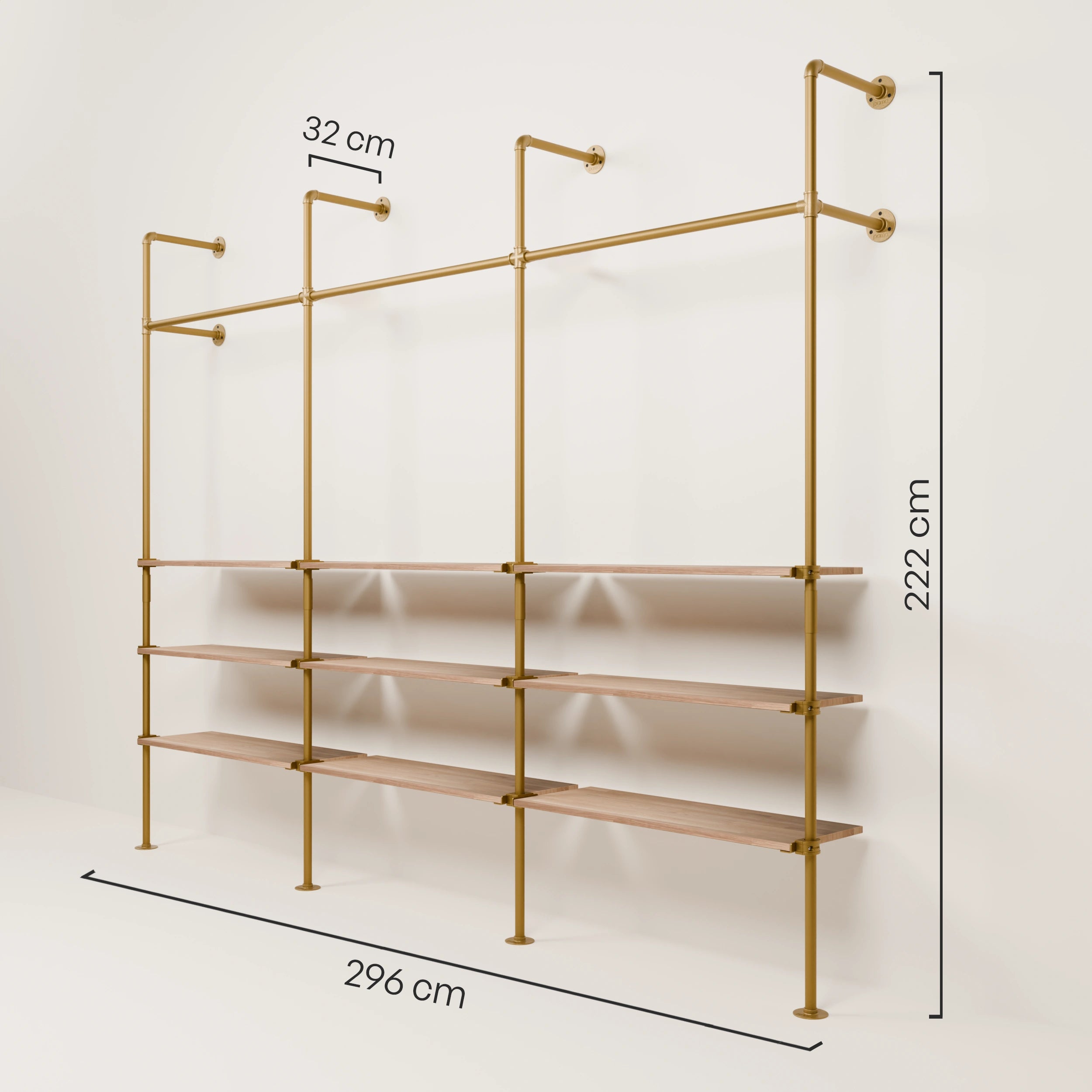 PAMO Kleiderstangensystem KIM 3 OAK