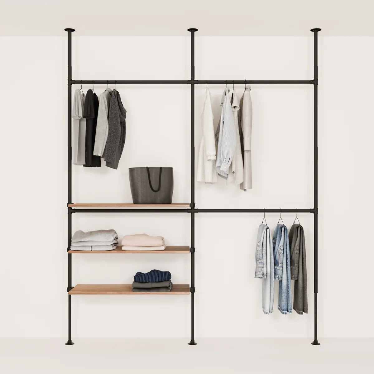 PAMO LOFT 2 OAK clothes rail system
