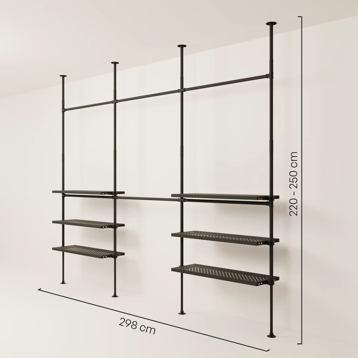 PAMO DESIGN Teleskopkleiderstangensystem LOFT 3 METAL