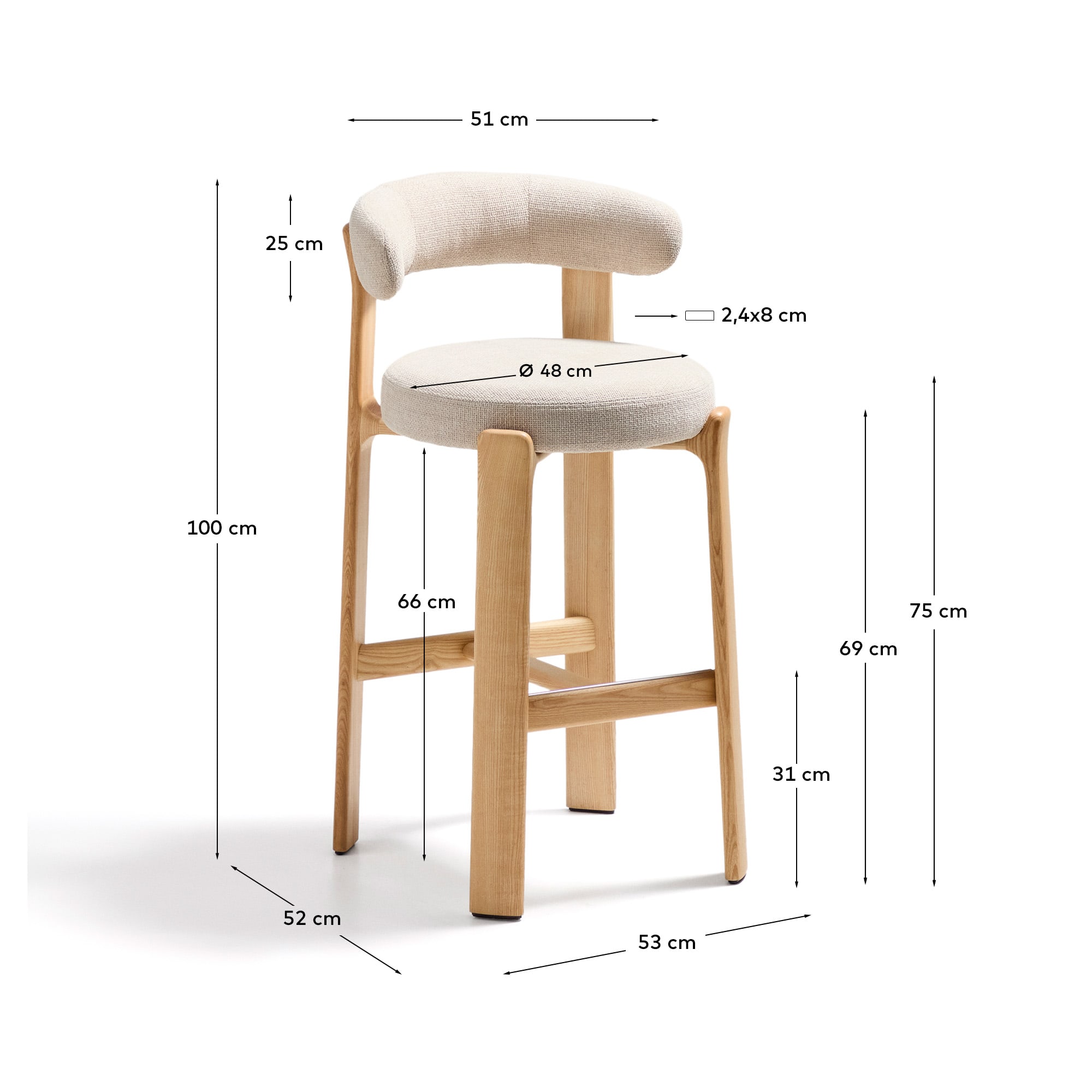 Tabouret GRANITE de Kave Home