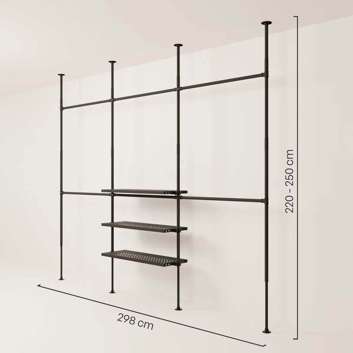 PAMO Kleiderstangensystem LOFT 3 METAL