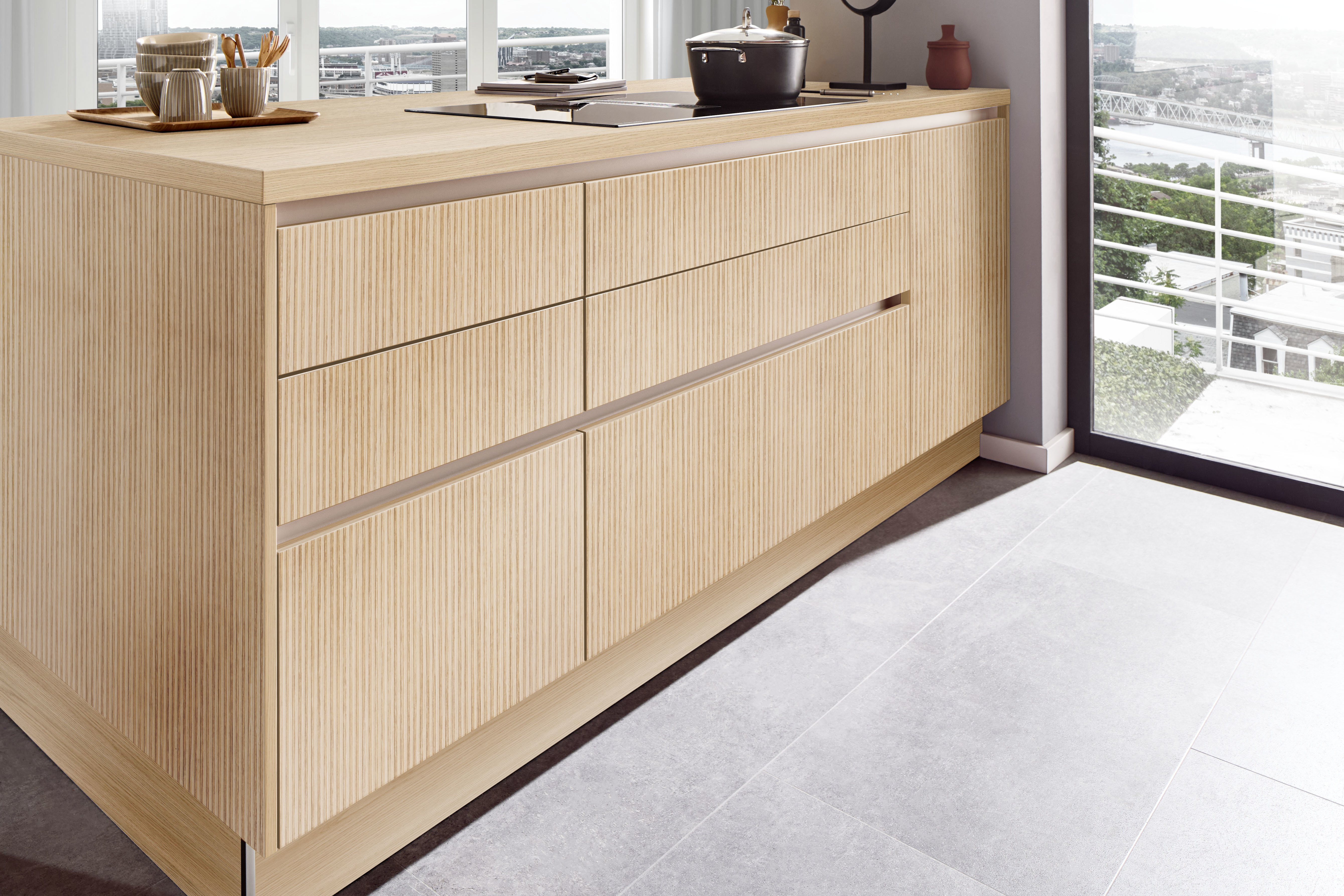 IMPRESSA Küchenzeile mit Kochinsel SCALA