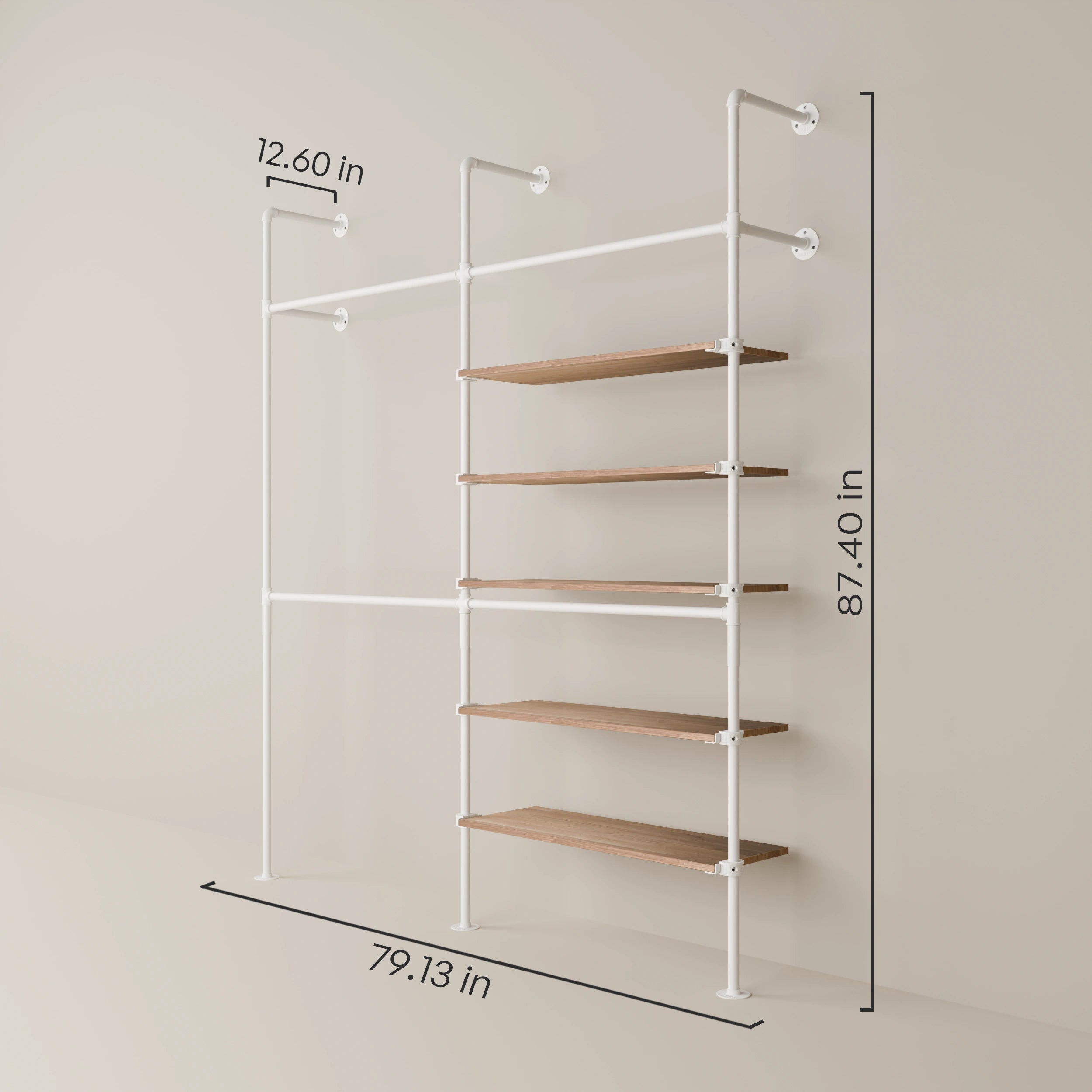 Système de tringle à vêtements PAMO KIM DOUBLE 2 OAK