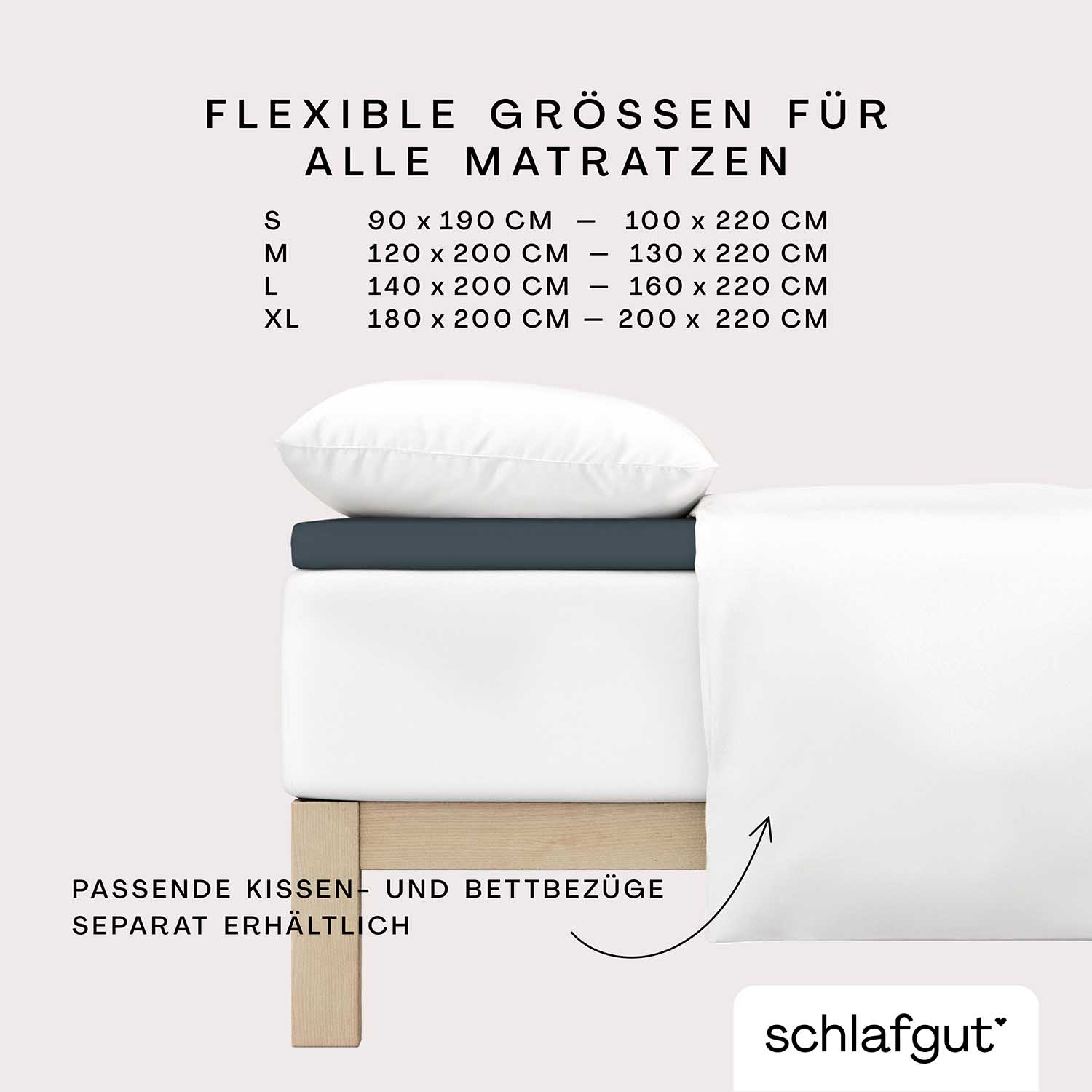 SCHLAFGUT Topper fitted sheet PURE