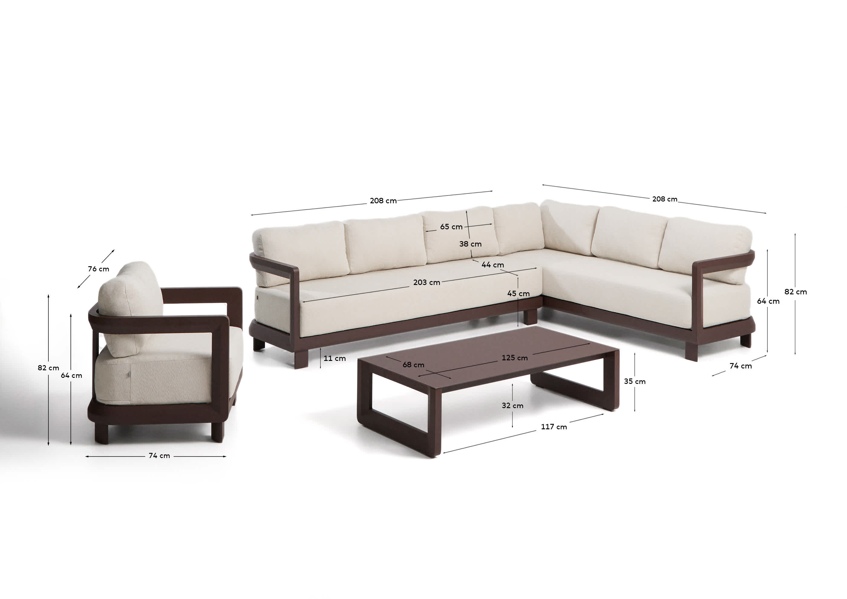 KAVE HOME Gartenlounge-Set NERANO