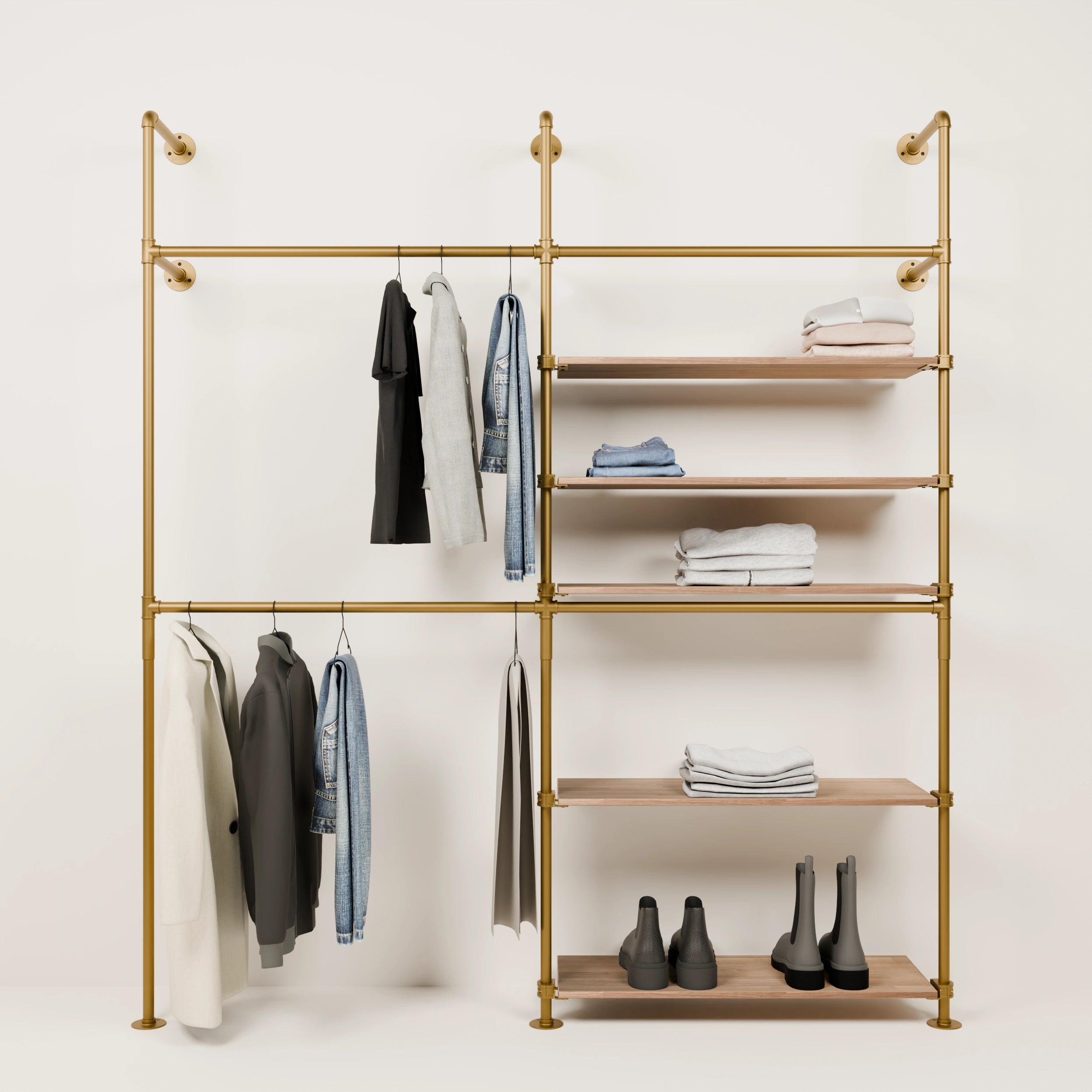 Système de tringle à vêtements PAMO KIM DOUBLE 2 OAK