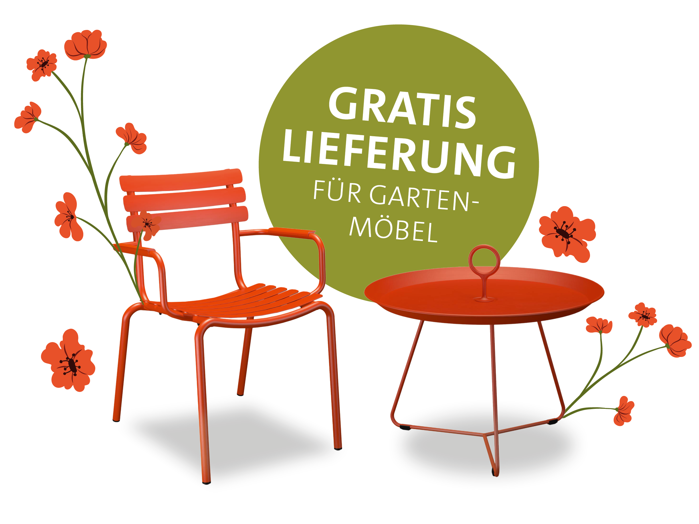 Gratis Versand auf Gartenmöbel
