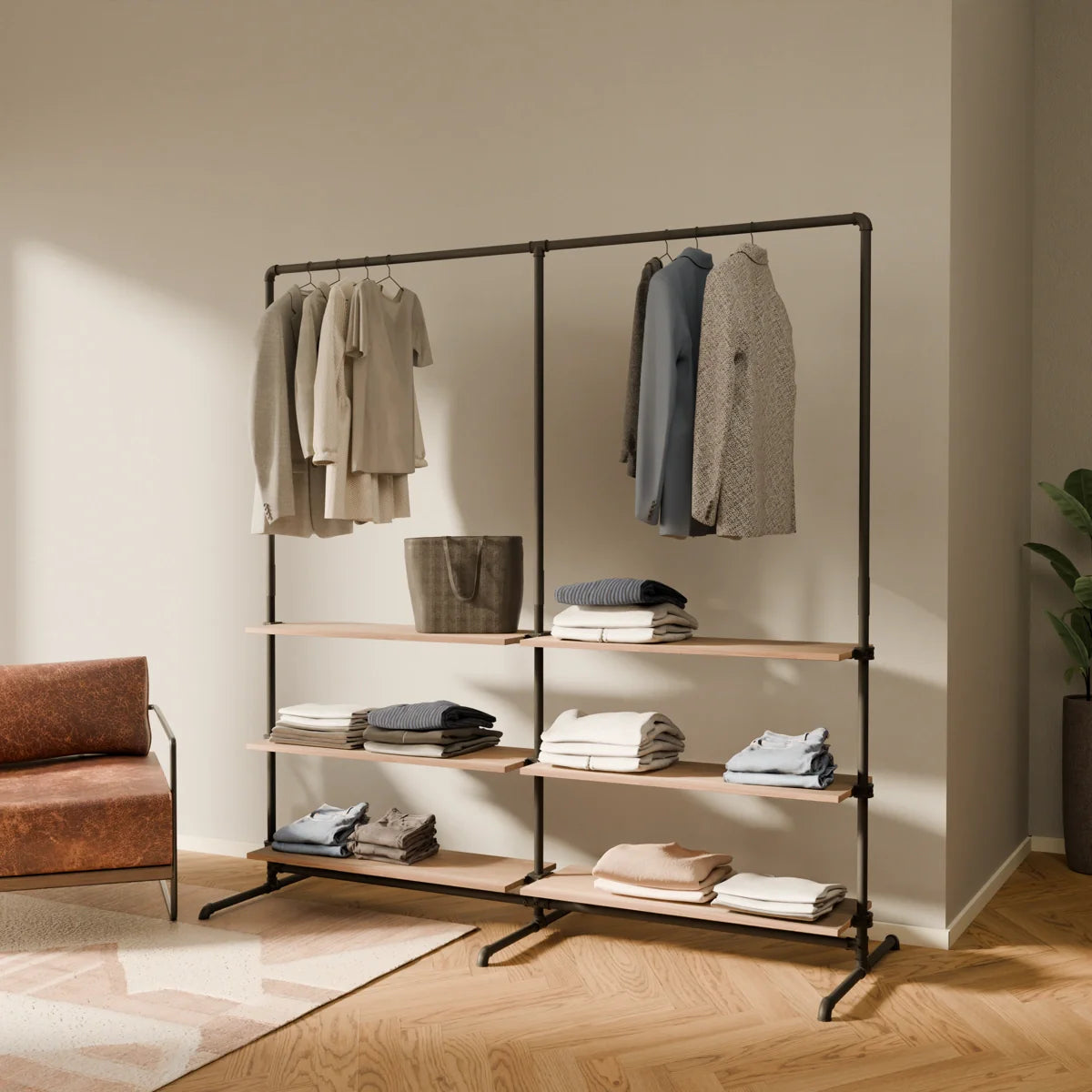 PAMO DESIGN Kleiderständer LAS 2 OAK