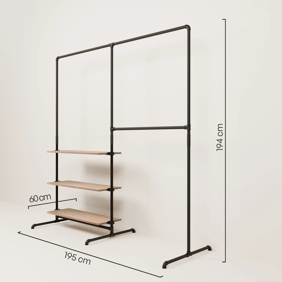 PAMO Kleiderständer LAS 2 OAK