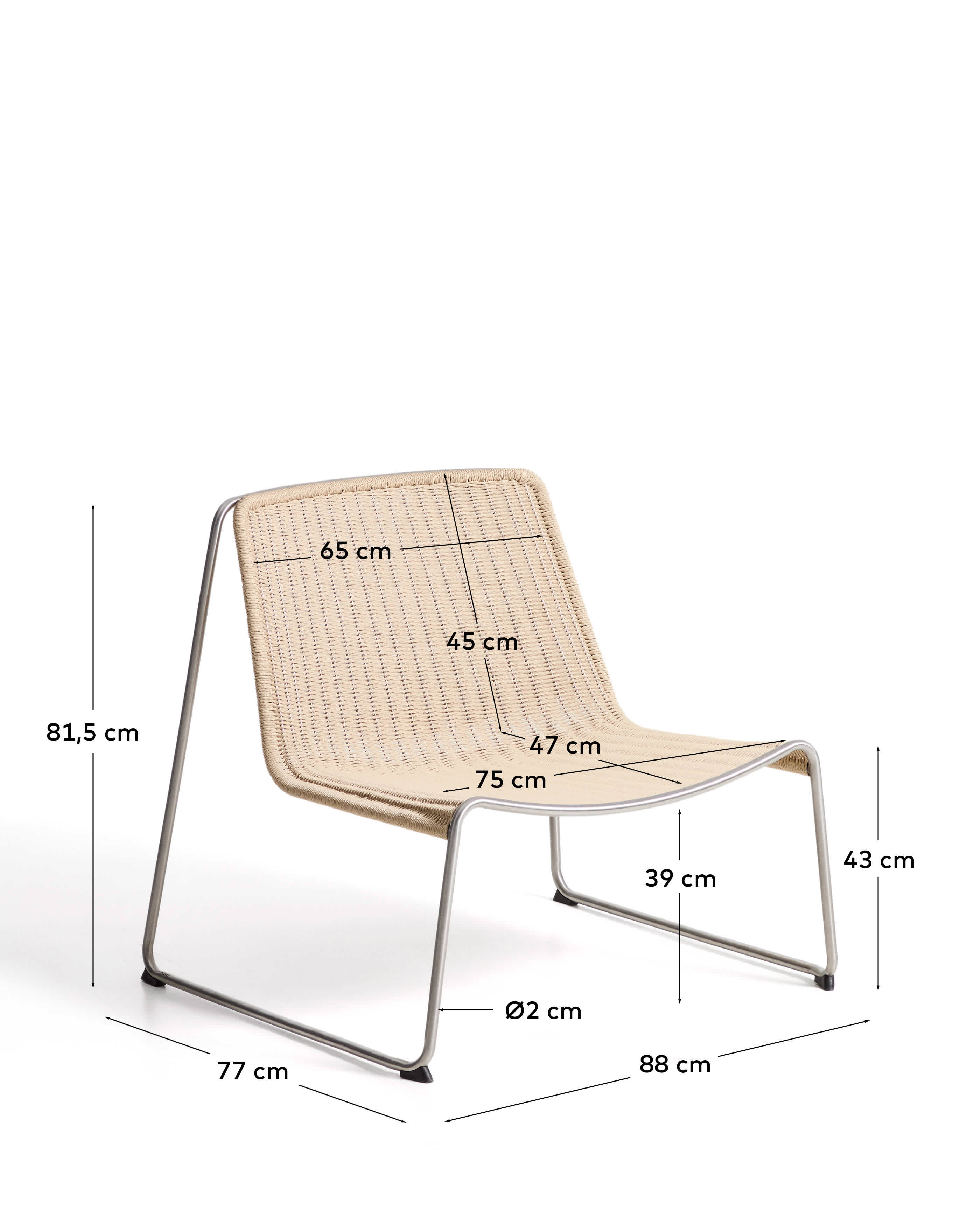 Kave Home Fauteuil de jardin TAVARI