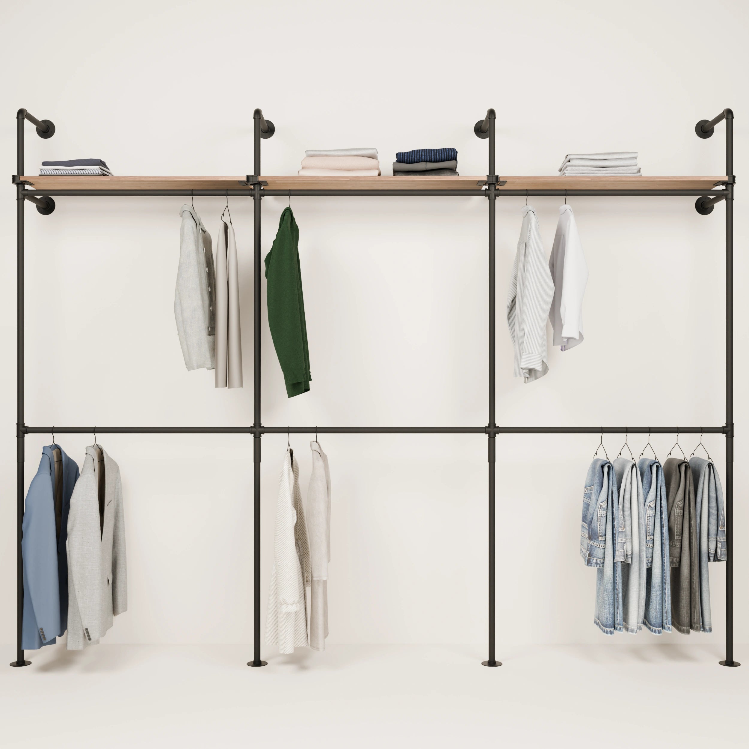 PAMO DESIGN Système de tringles à vêtements KIM DOUBLE 3 OAK