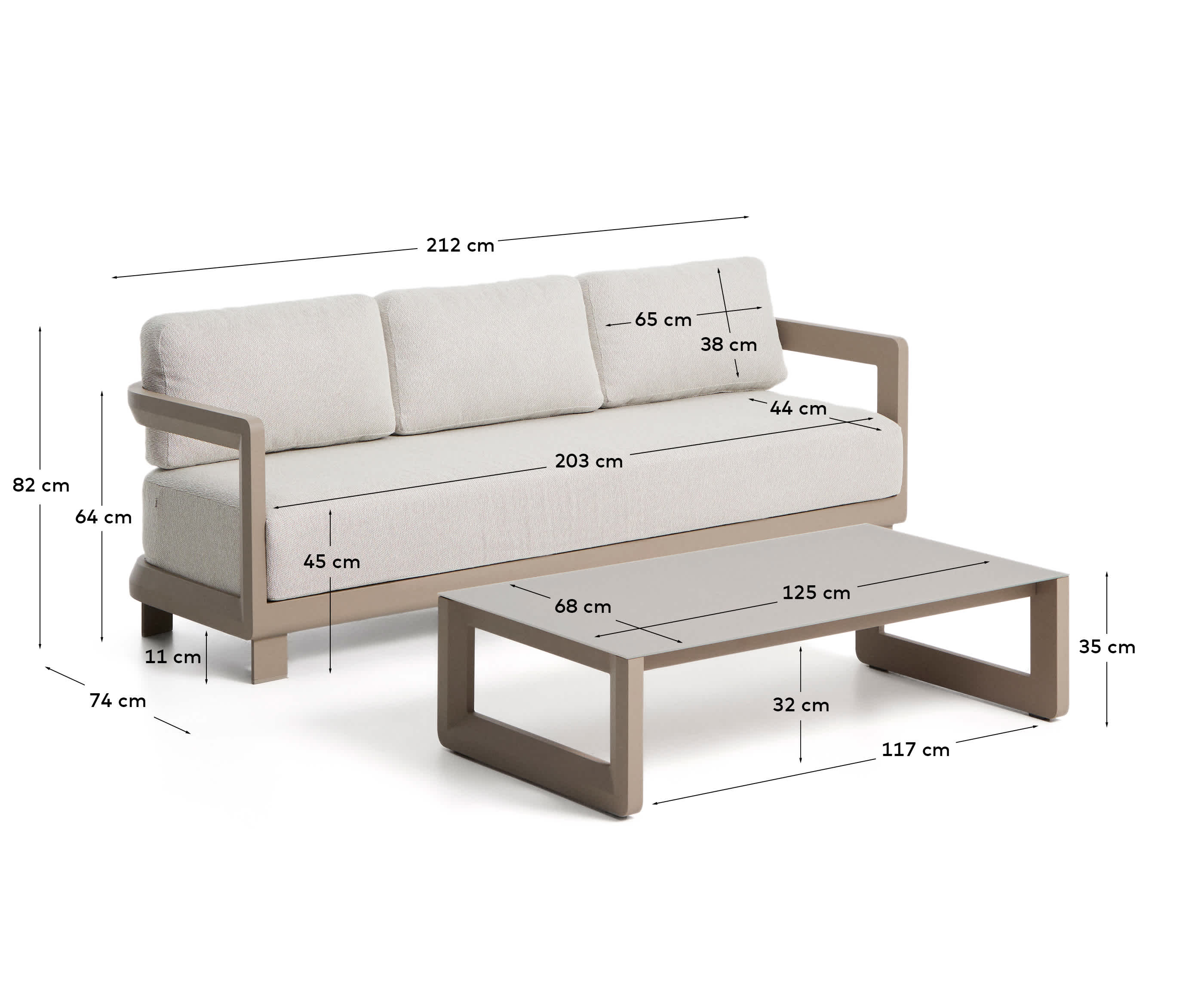 KAVE HOME Gartenlounge-Set NERANO