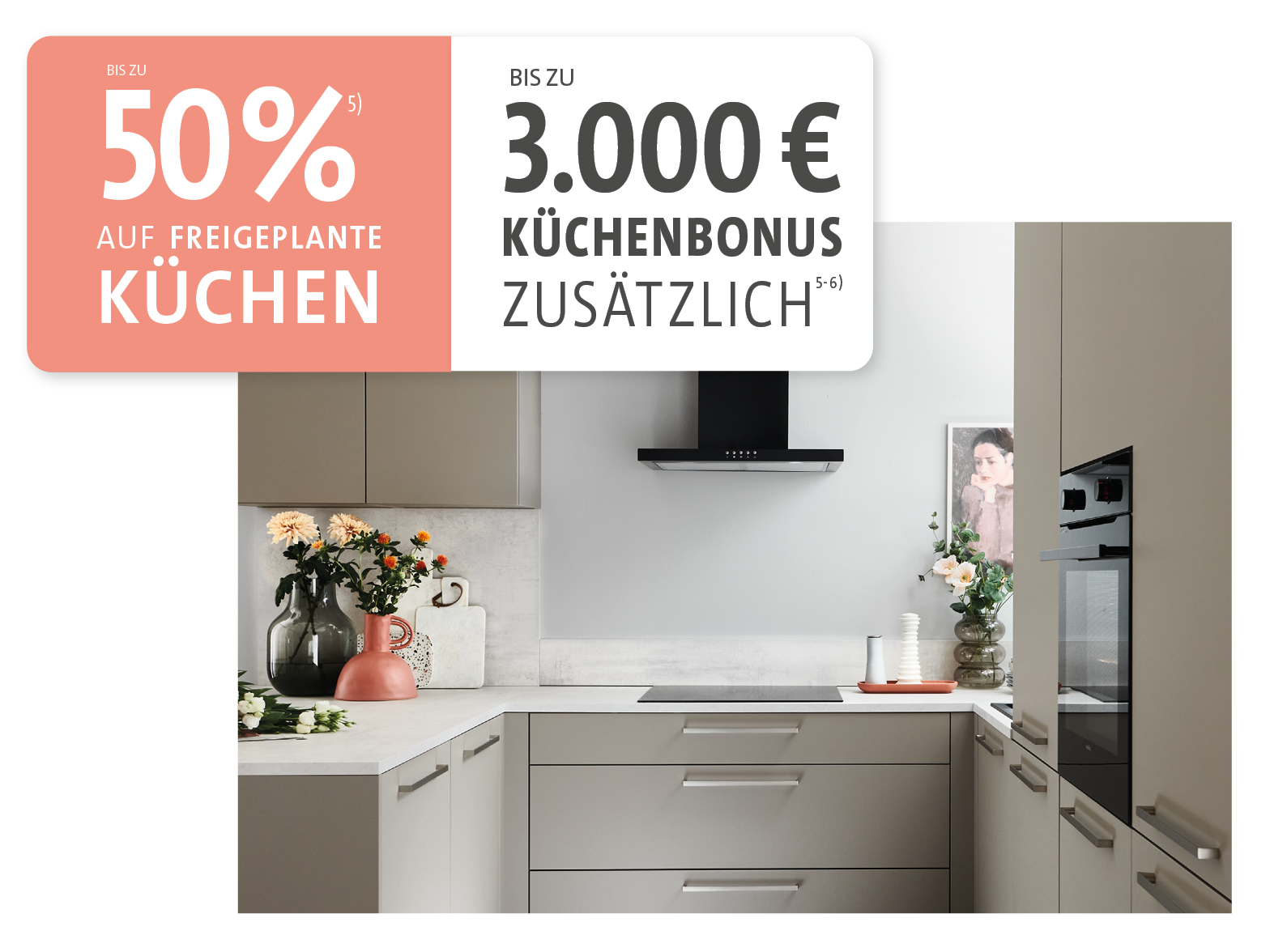 Bis zu 50 % auf Küchen