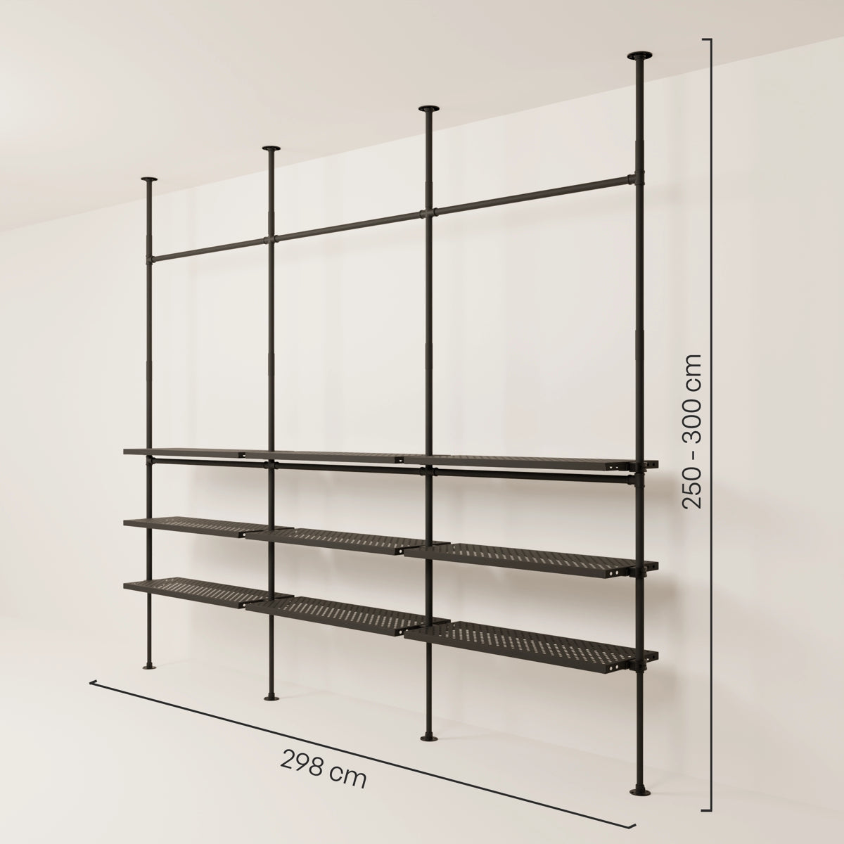 PAMO DESIGN Teleskopkleiderstangensystem LOFT 3 METAL