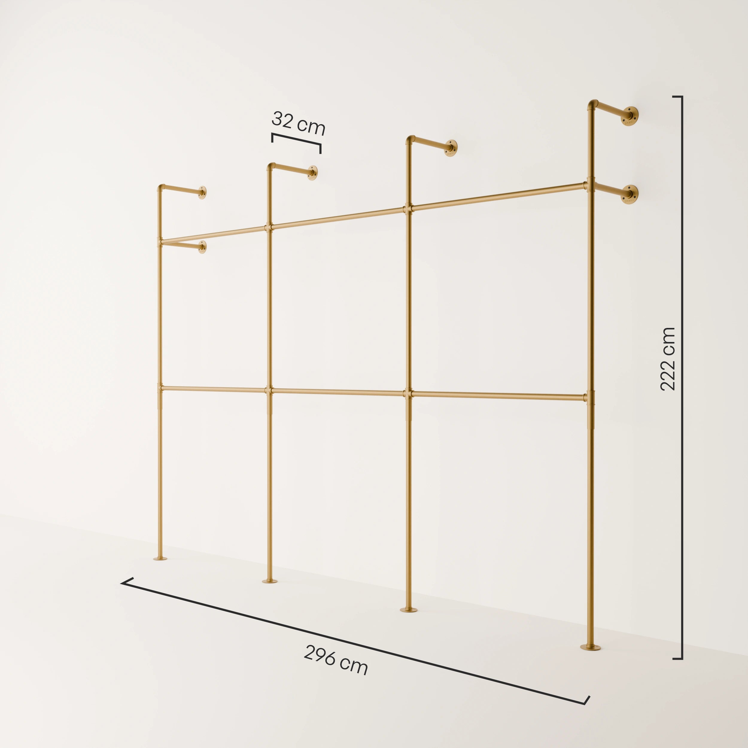 PAMO DESIGN Système de tringles à vêtements KIM DOUBLE 3