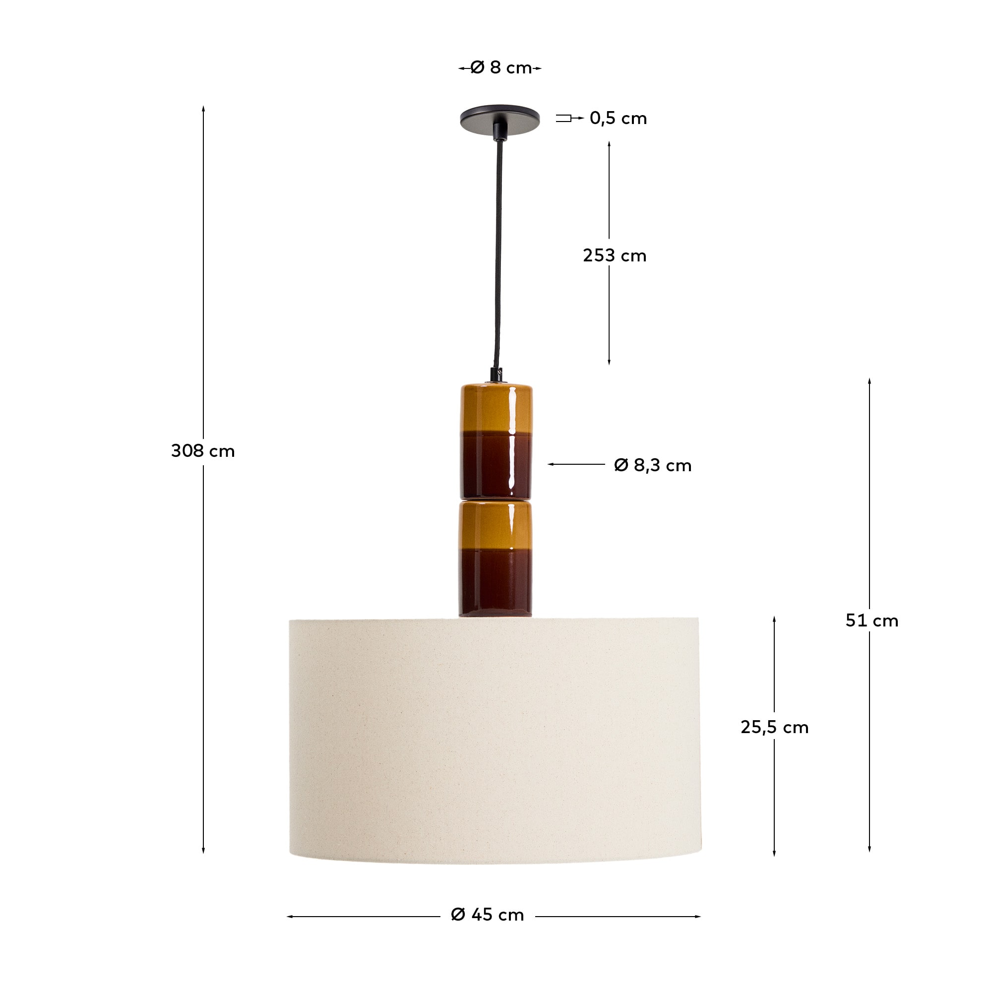 KAVE HOME Deckenleuchte MAVRAN